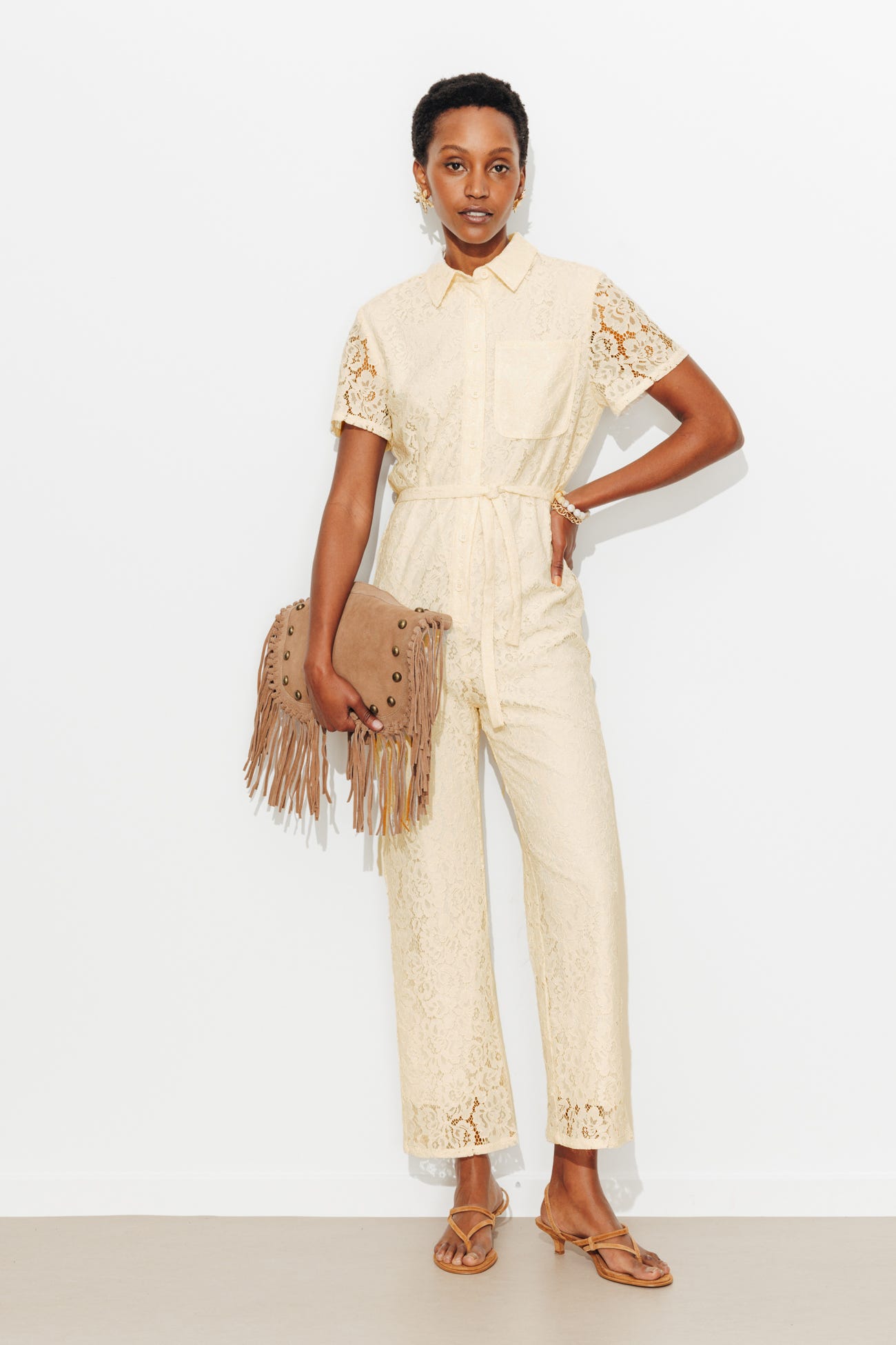 Combi-pantalon en dentelle