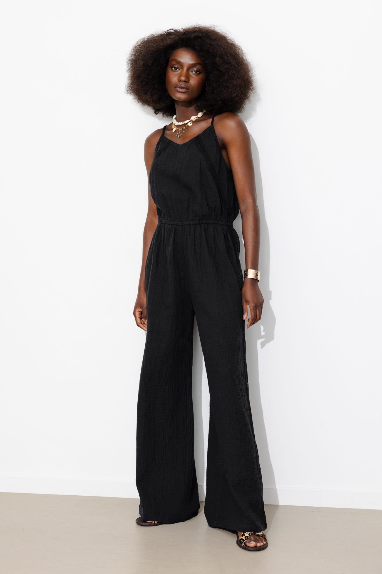 Combi-pantalon gaze de coton