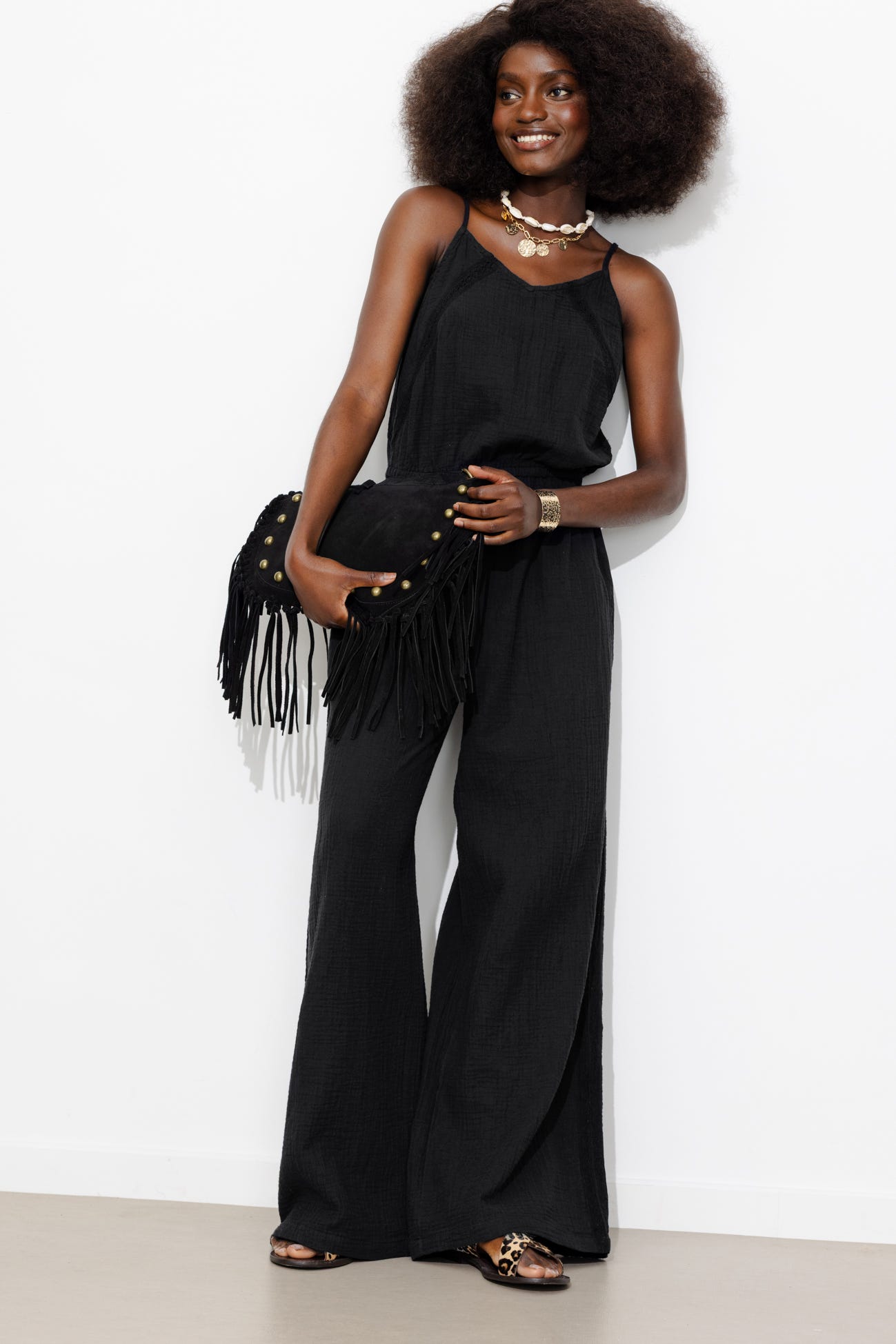 Combi-pantalon gaze de coton