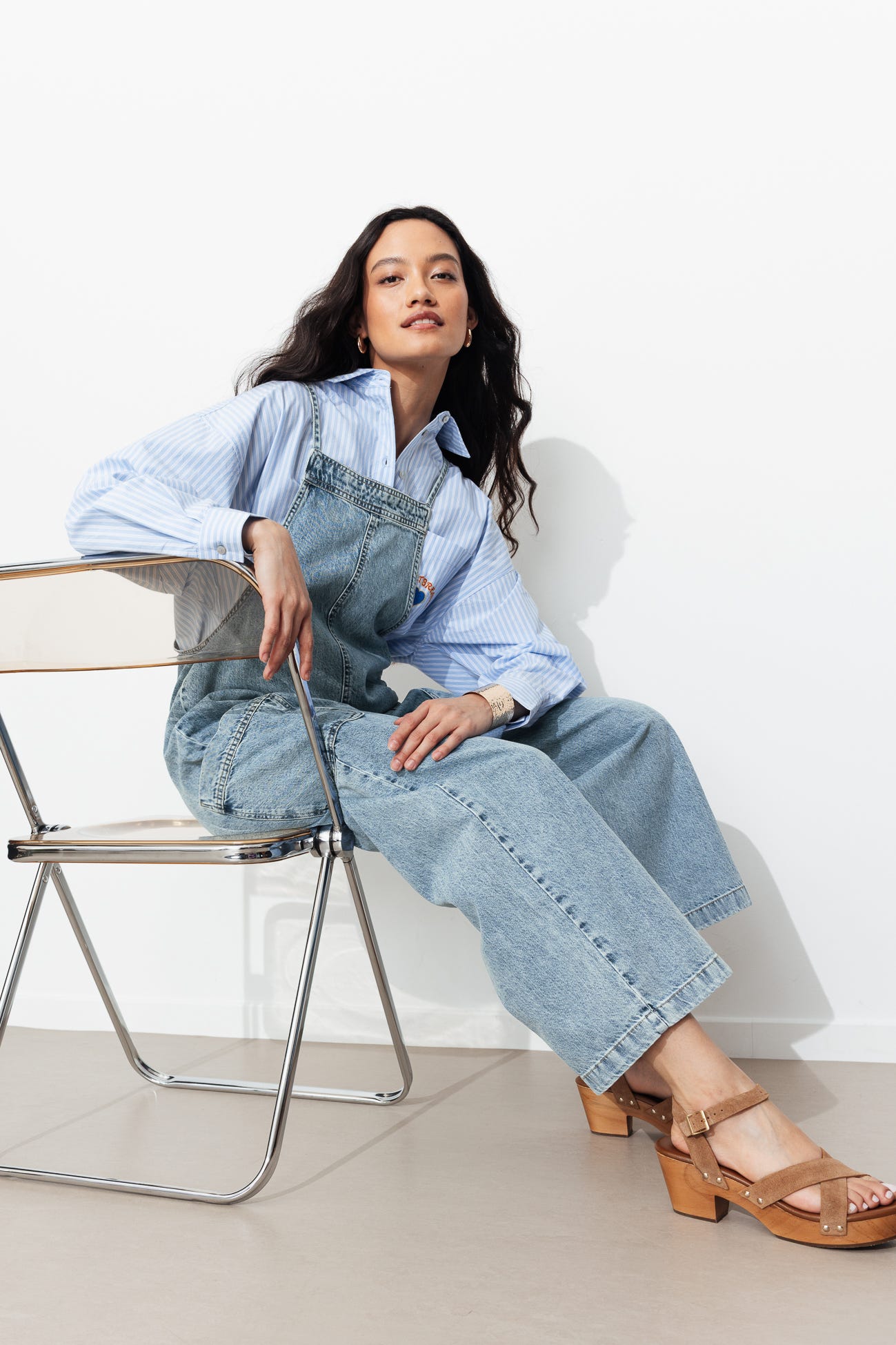 Salopette in denim da donna