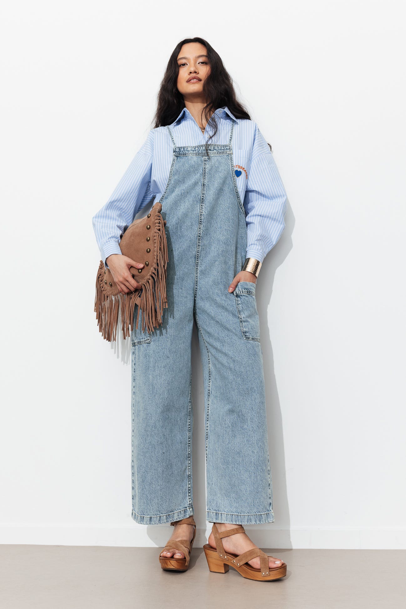 Salopette in denim da donna