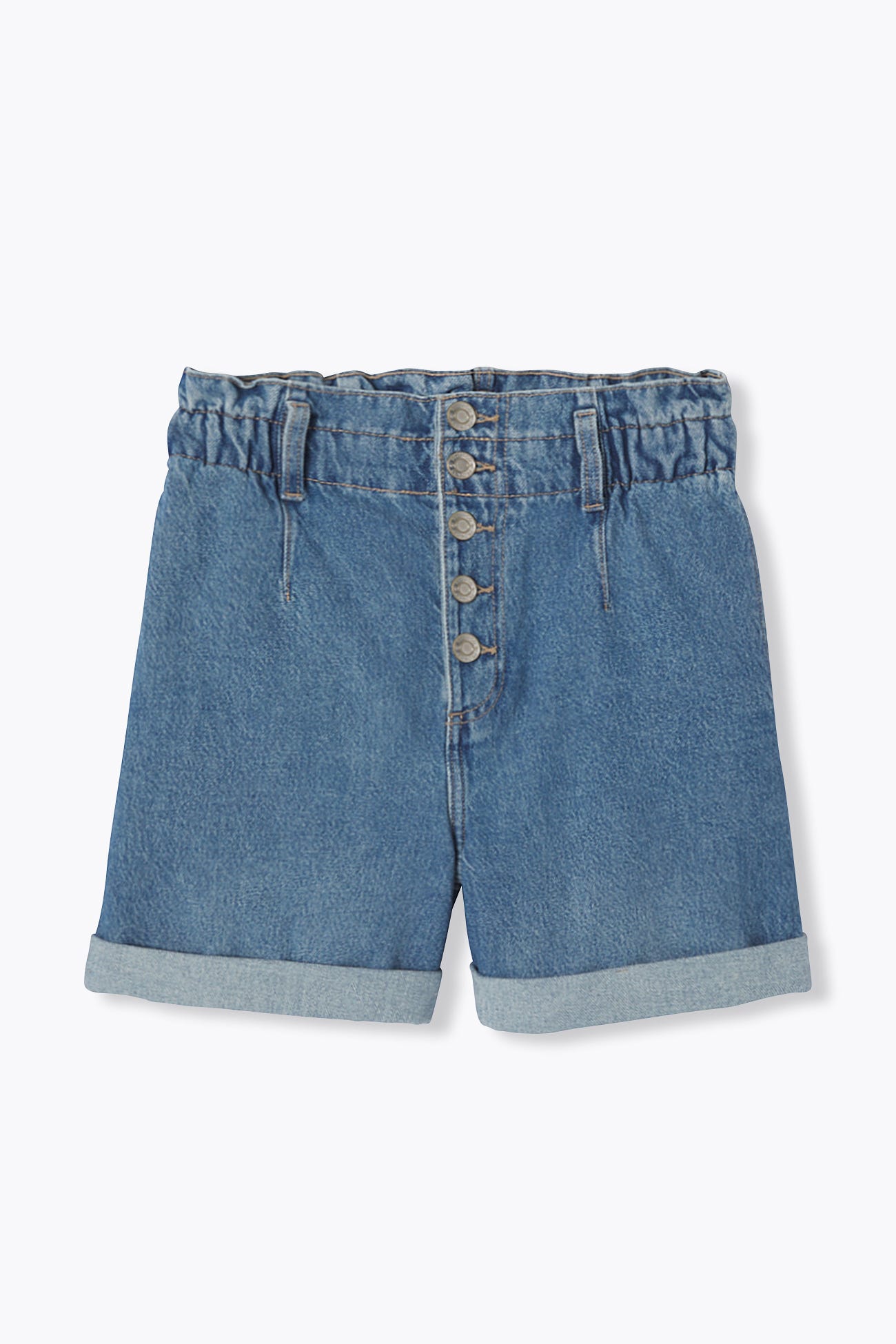Short en jean à boutons Femme