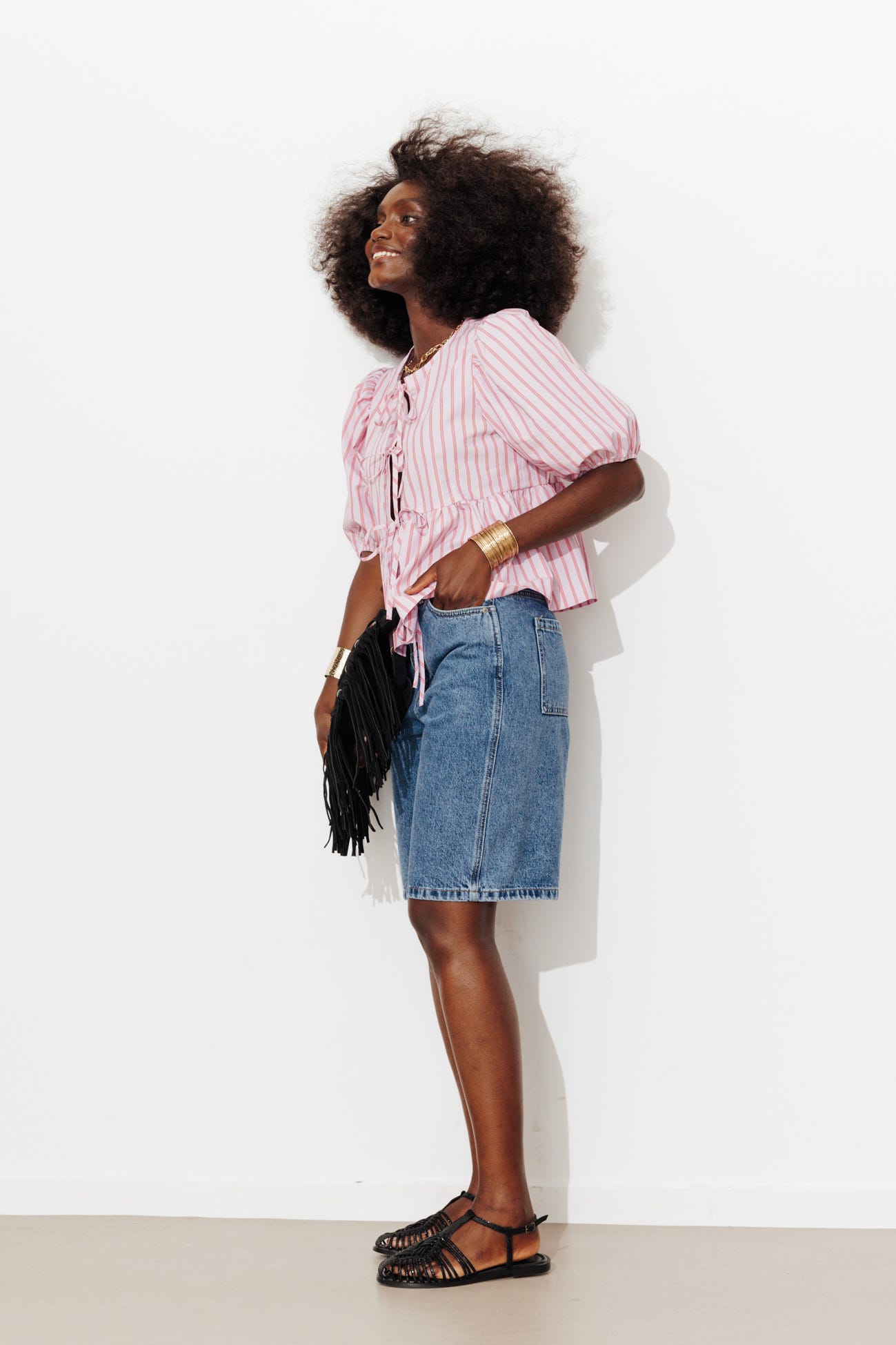 Denim bermuda shorts