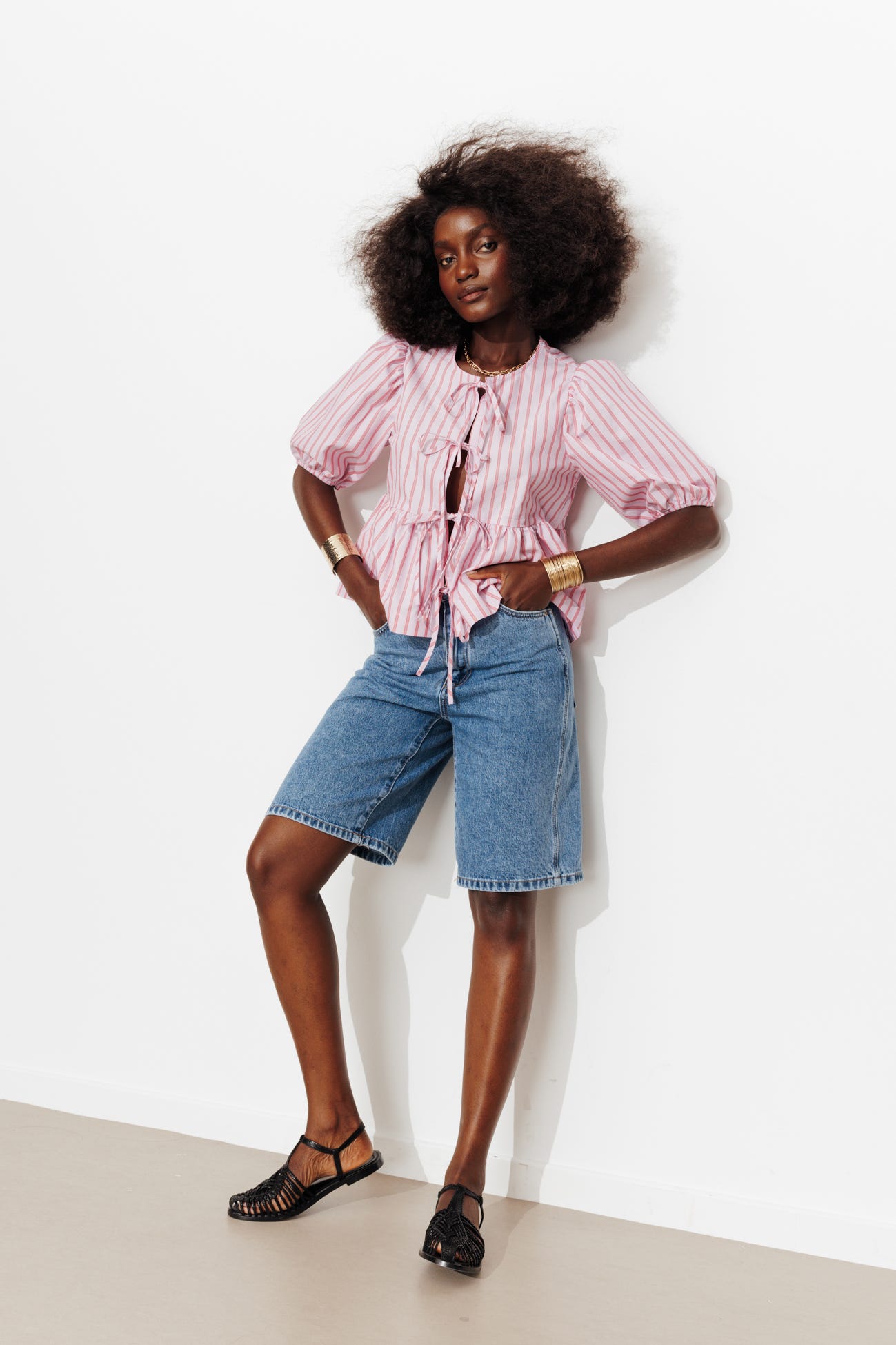 Denim bermuda shorts