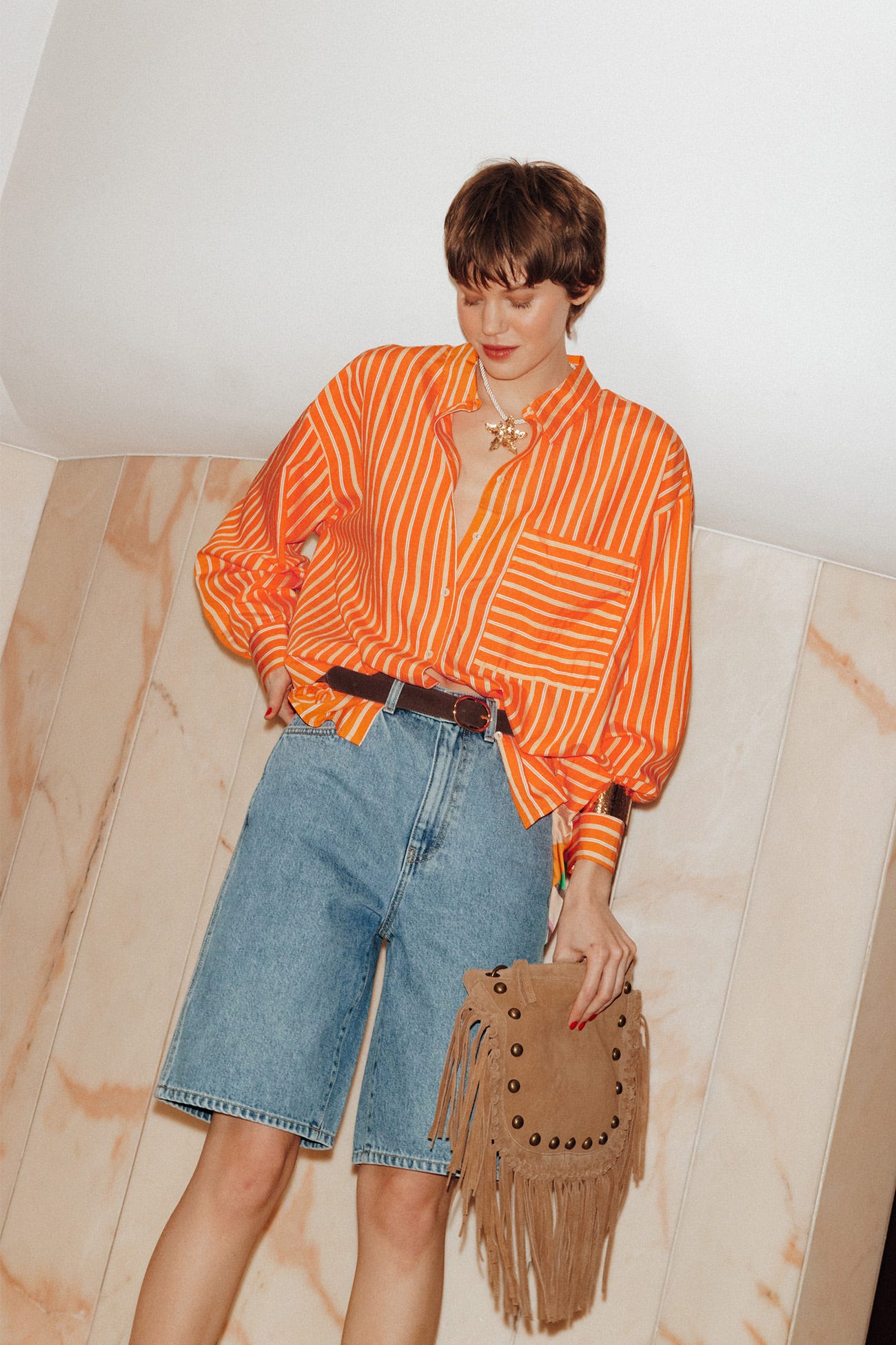 Bermuda en jean Femme