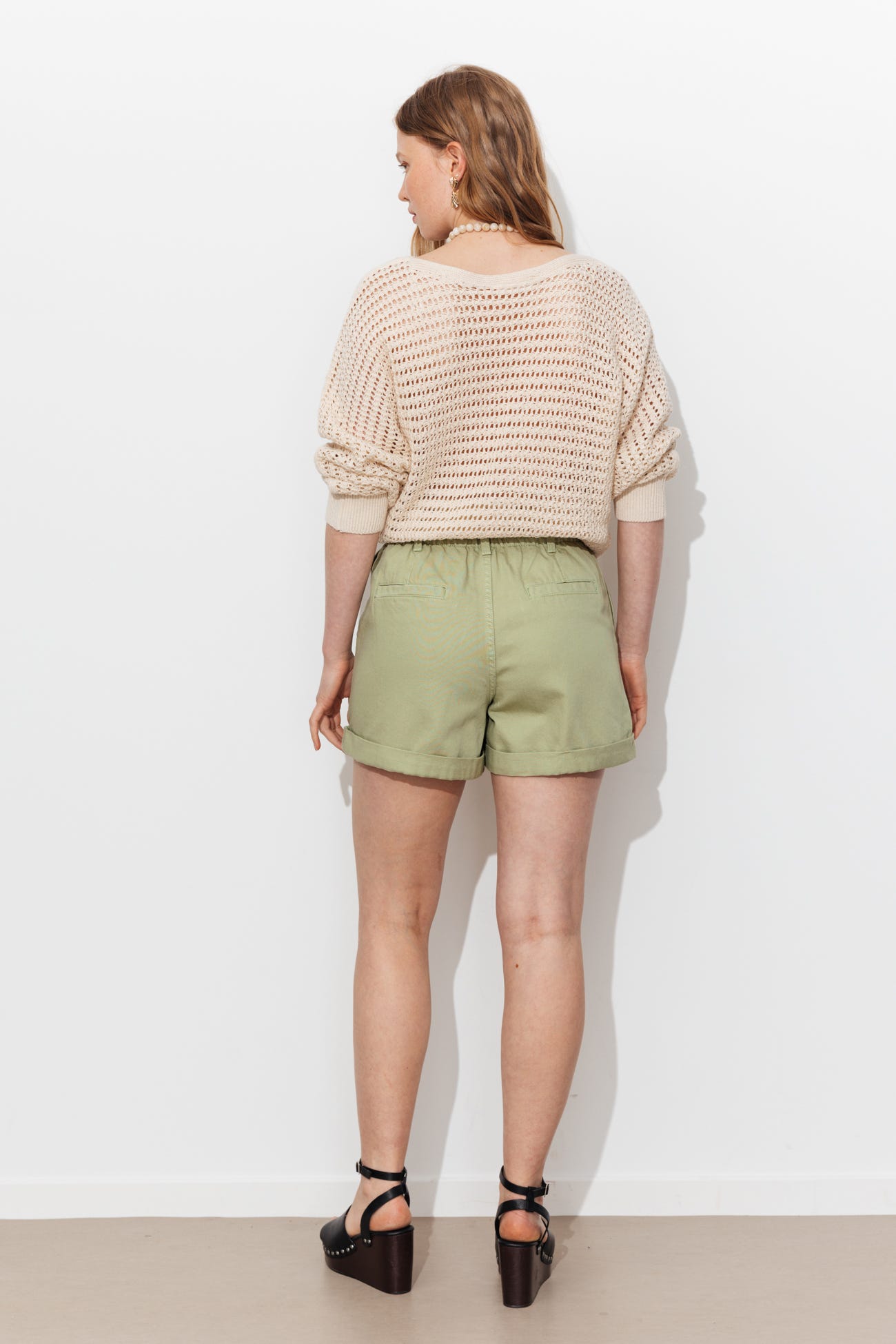 Short en jean à boutons Femme