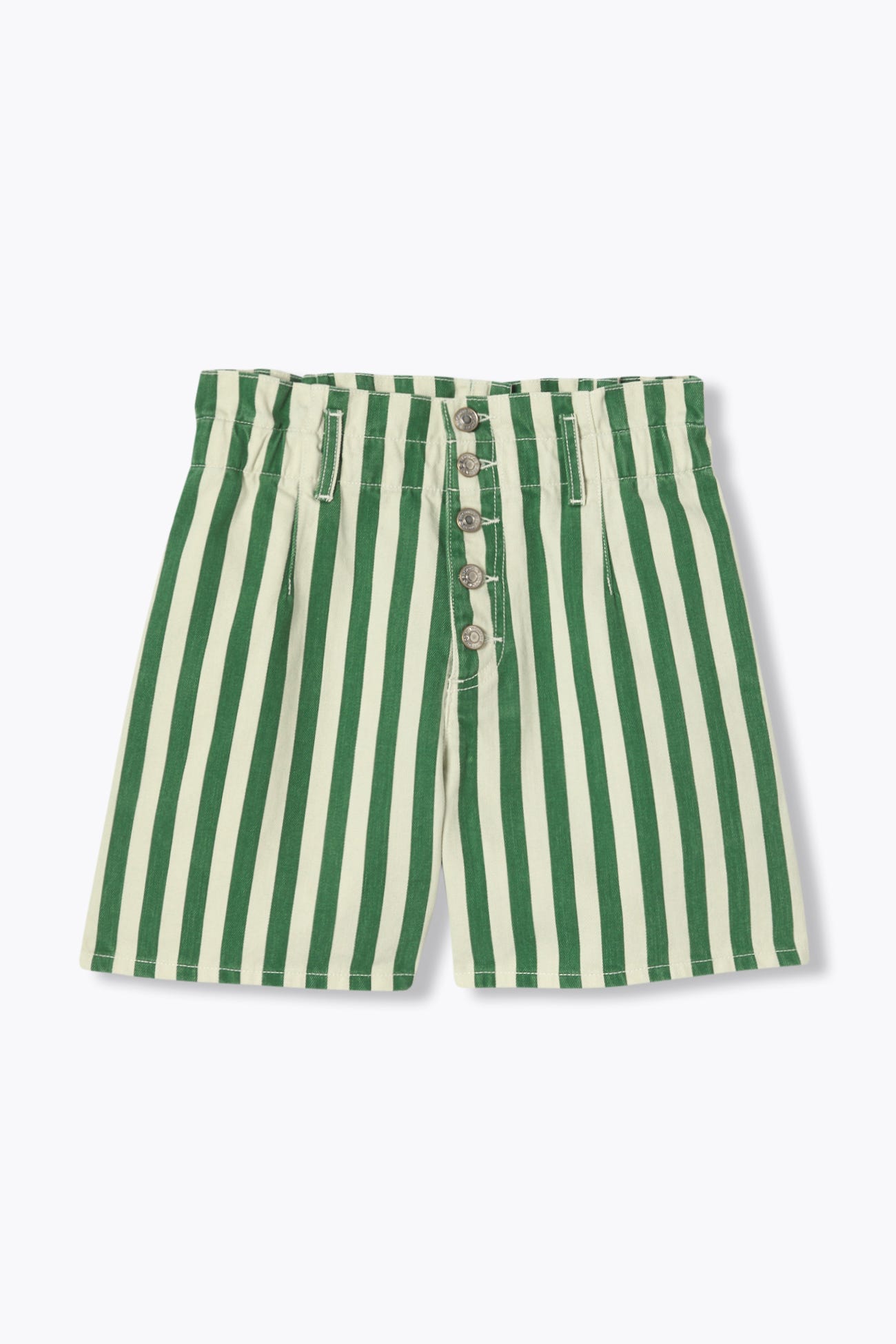 Short rayé à boutons apparents