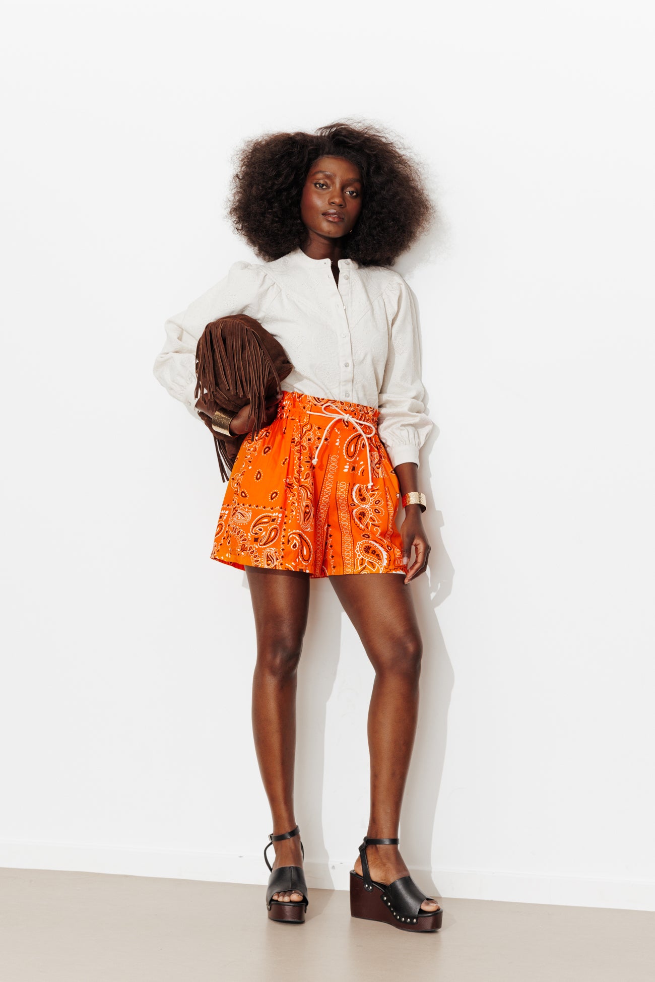 Bandana shorts - Mandarine print