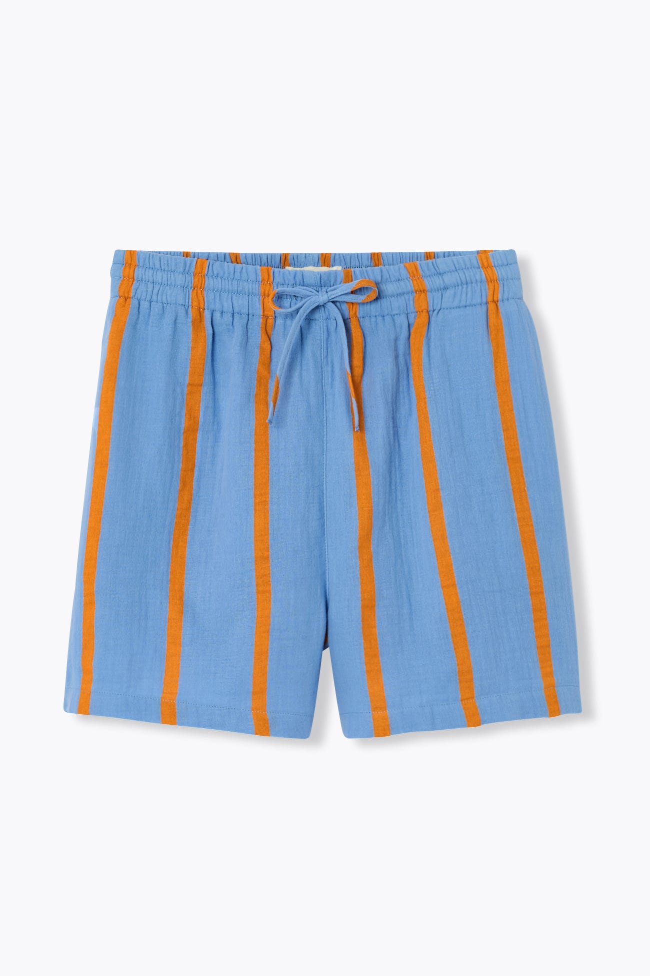 Short rayé en gaze de coton