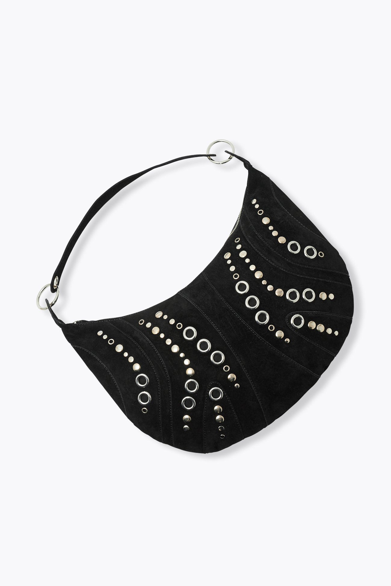 Sac clouté en cuir suédé