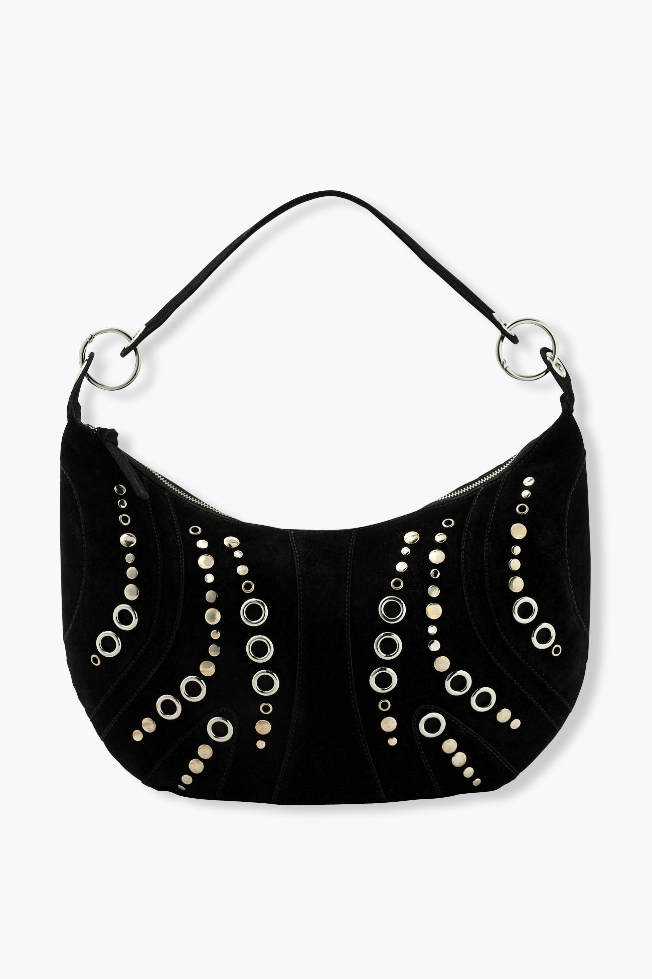 Sac clouté en cuir suédé