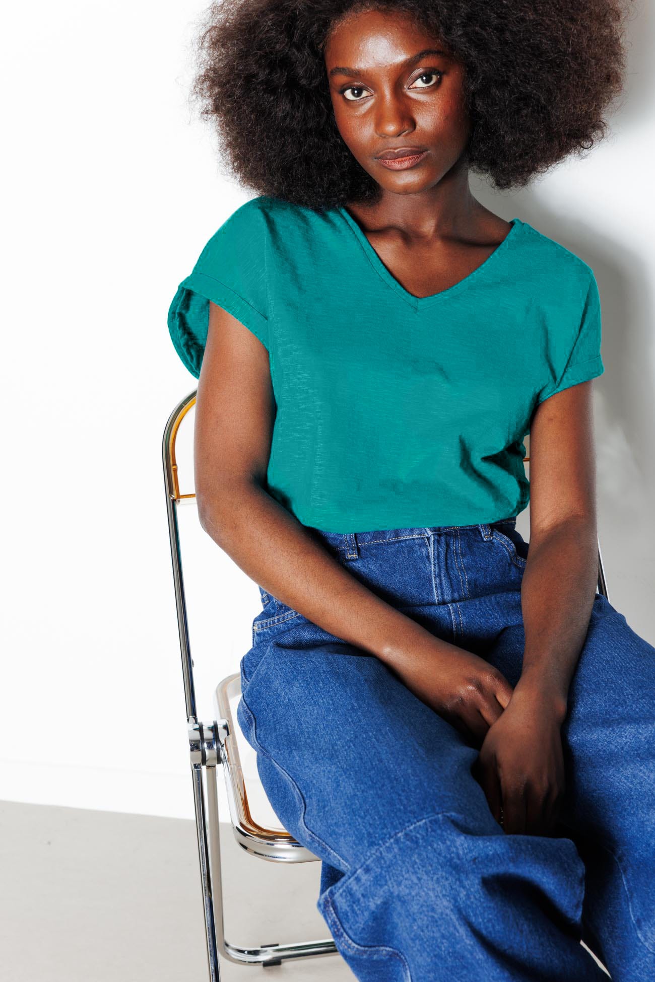 T-shirt dos broderie anglaise