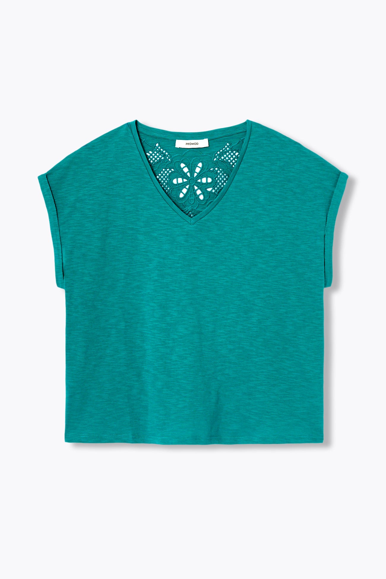 T-shirt dos broderie anglaise