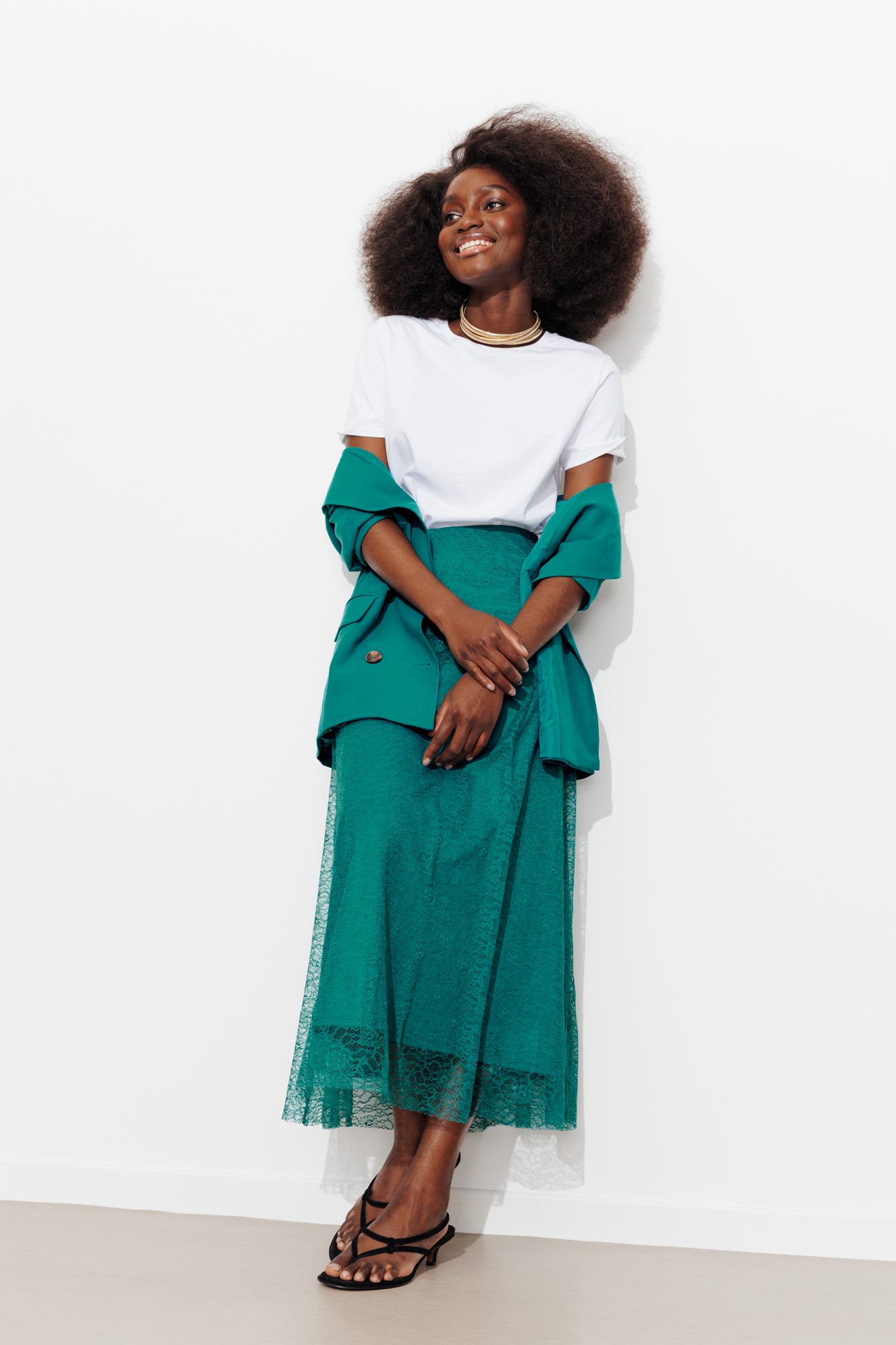 Longue jupe en dentelle Femme