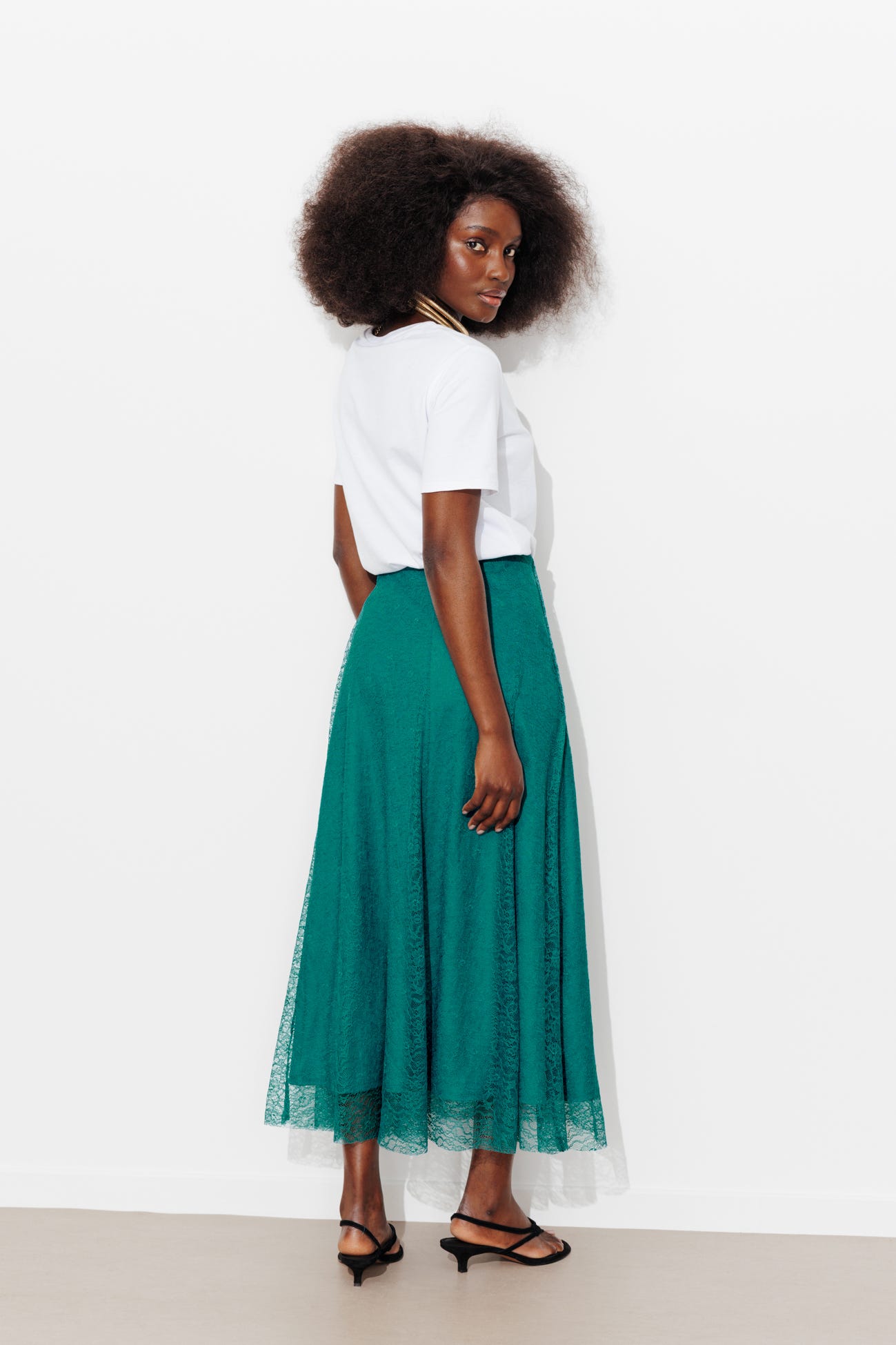 Longue jupe en dentelle Femme