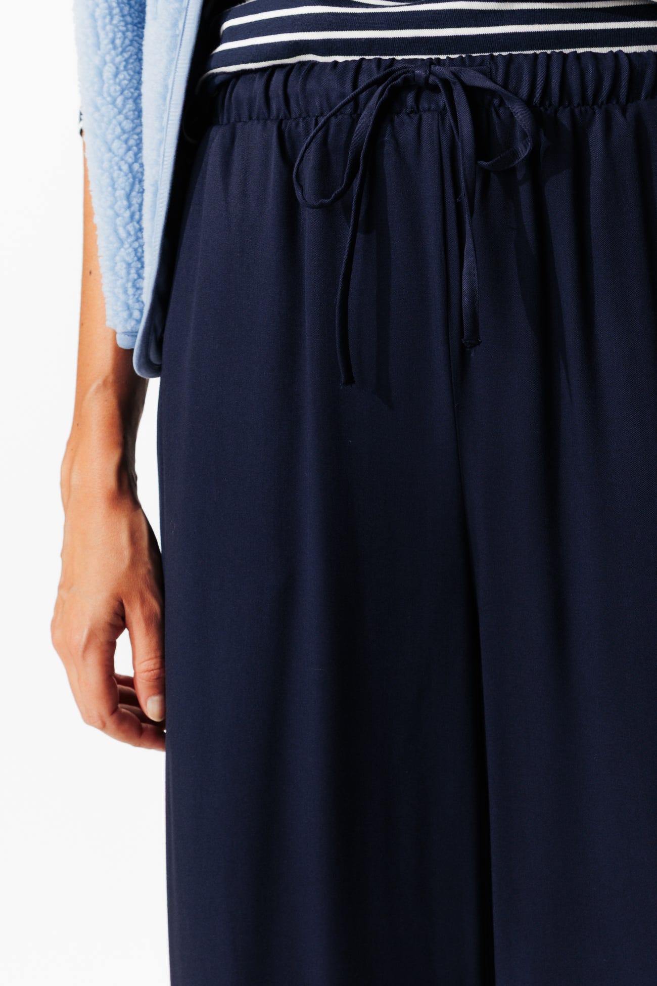 Pantalon large taille haute