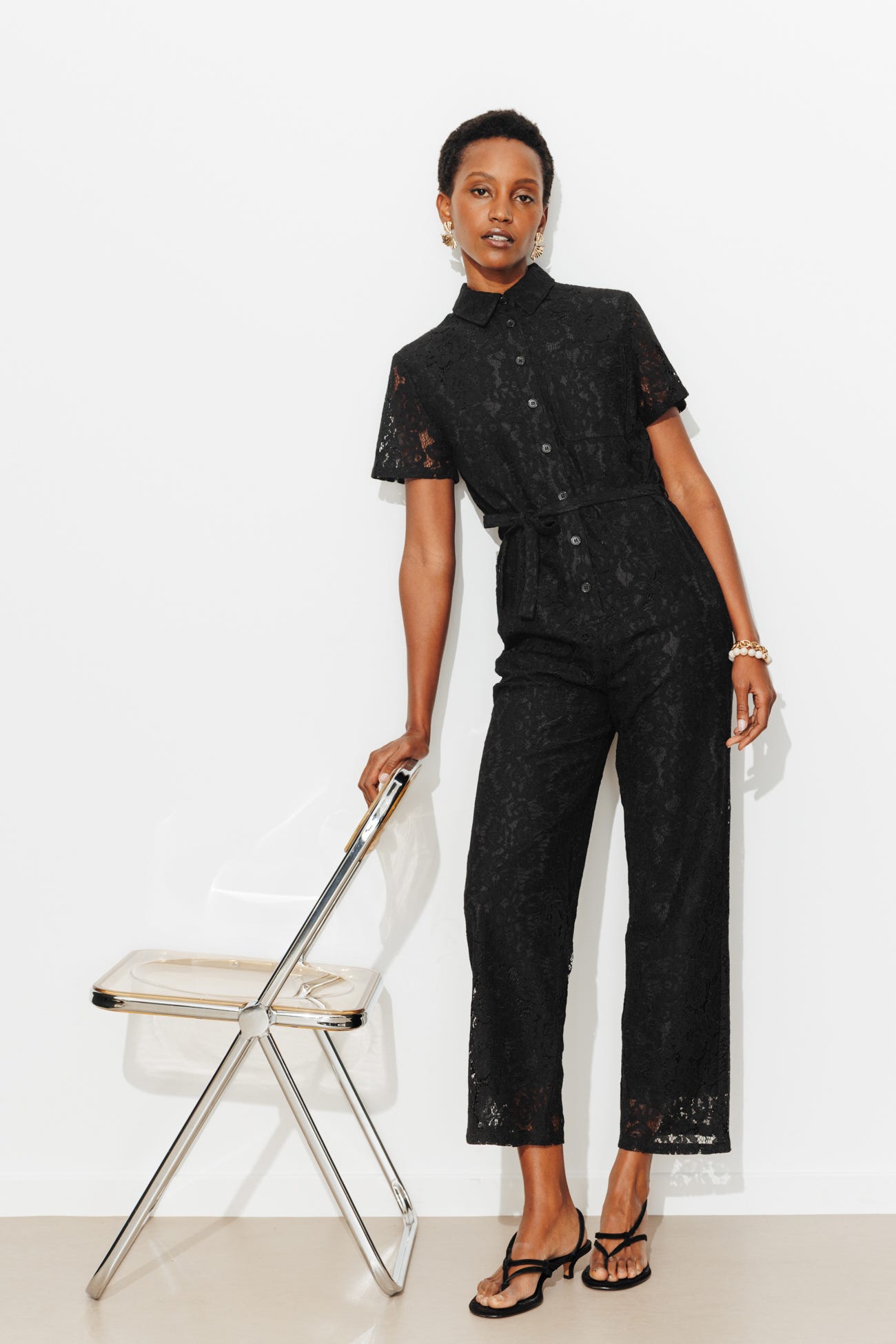 Combi-pantalon en dentelle