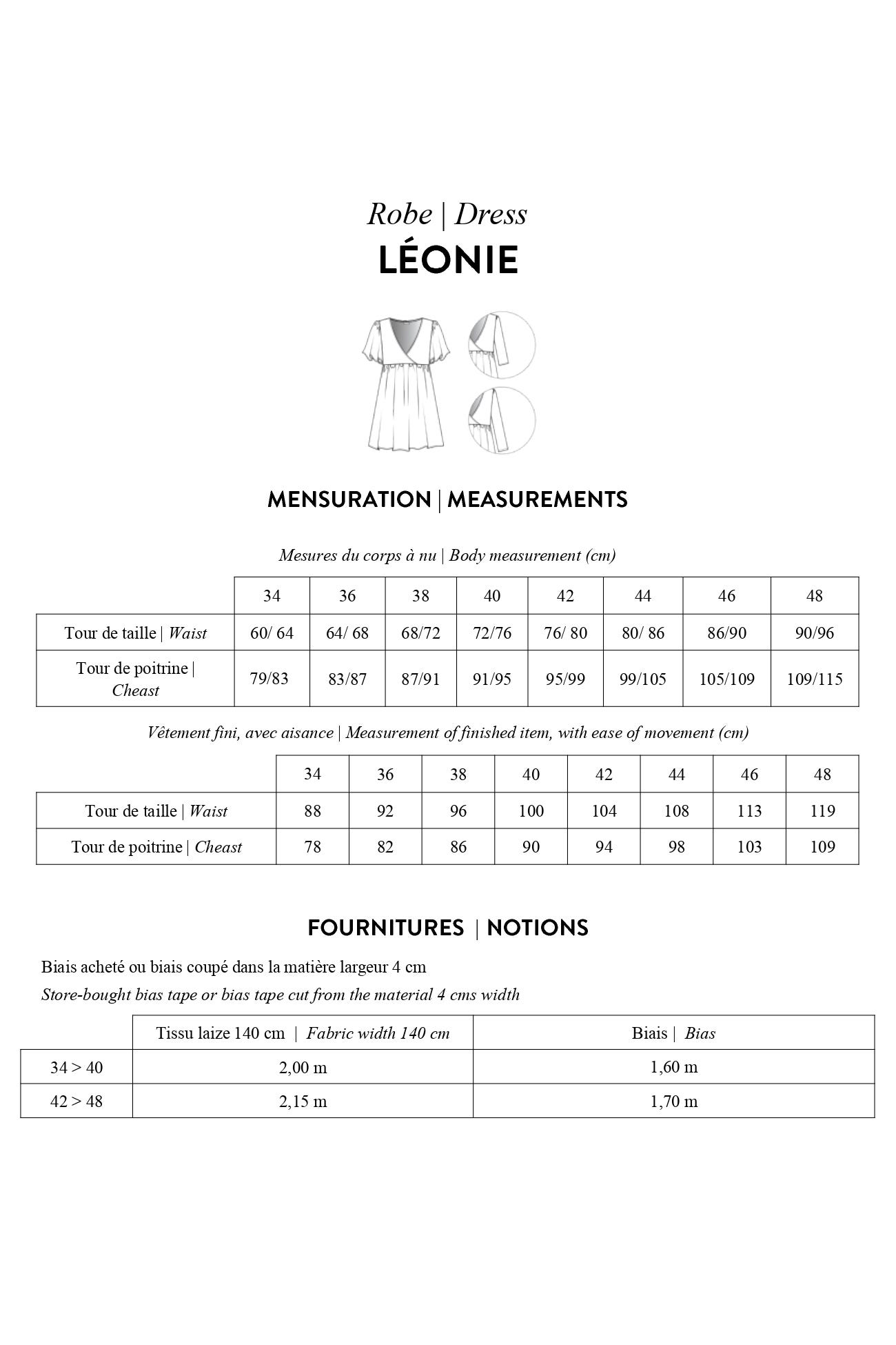 Patron papier robe LEONIE