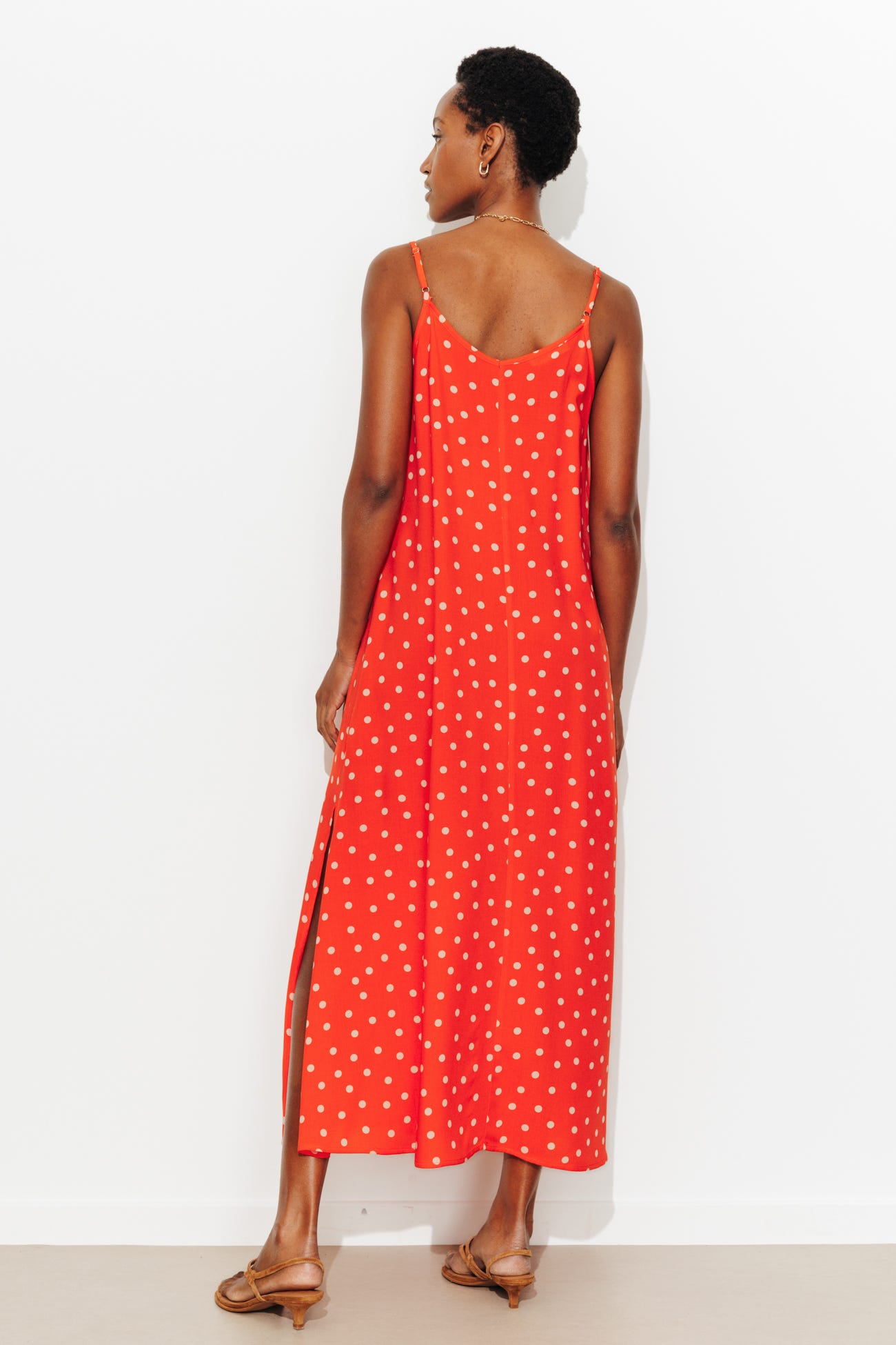 Robe longue à pois Femme
