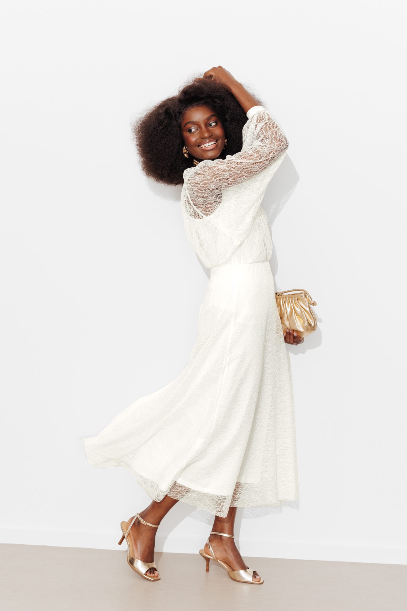 Longue jupe en dentelle Femme