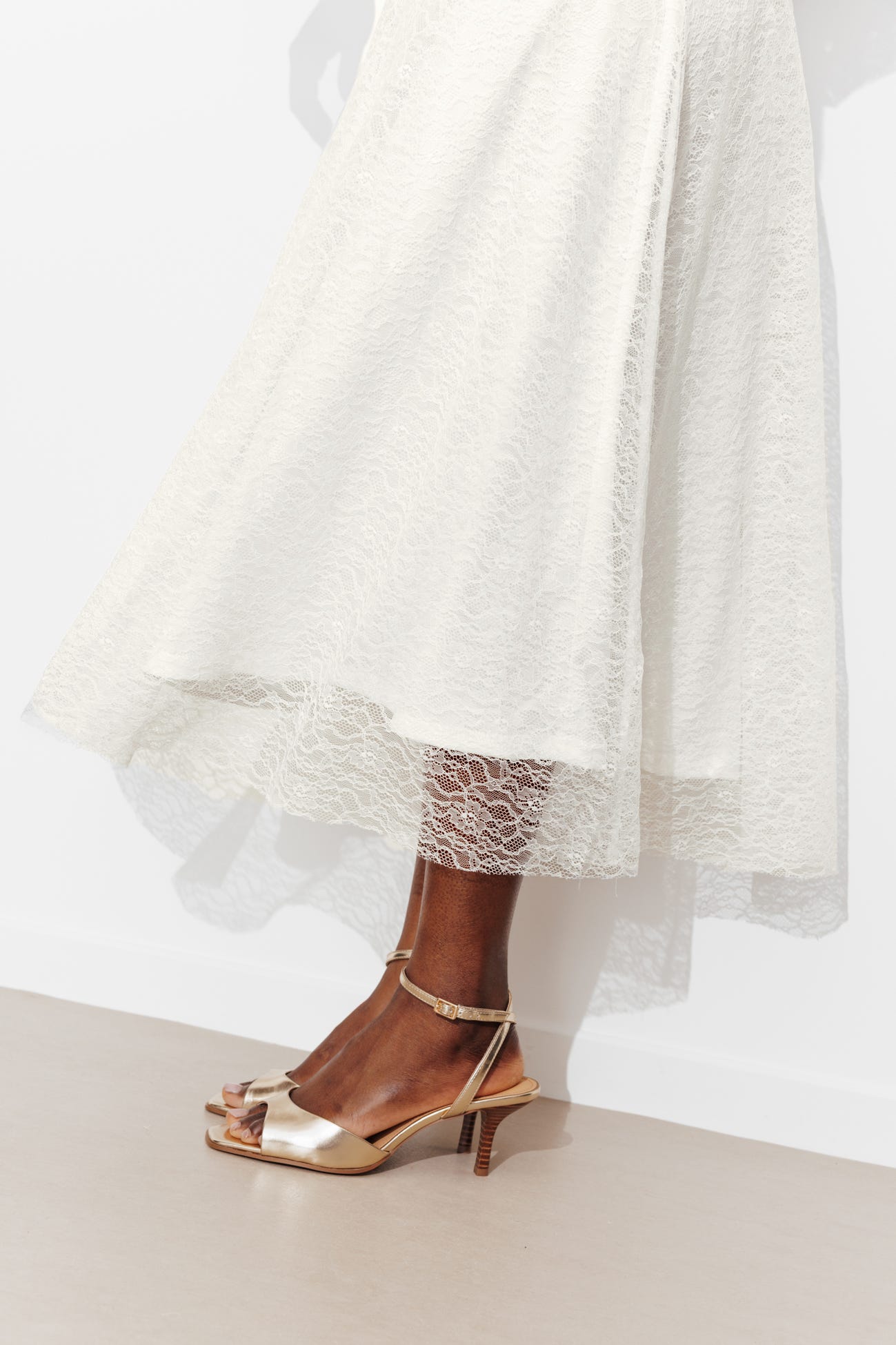 Longue jupe en dentelle Femme