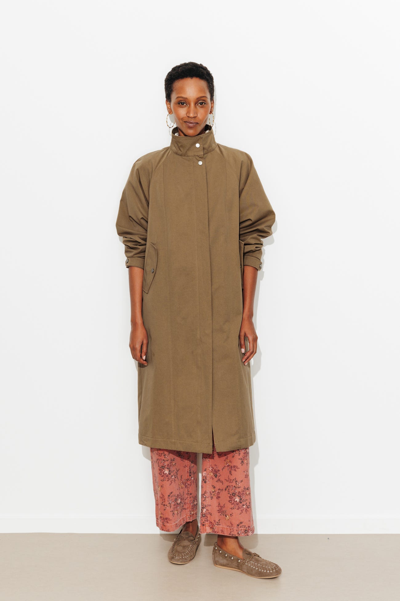 Trench long fluide Femme
