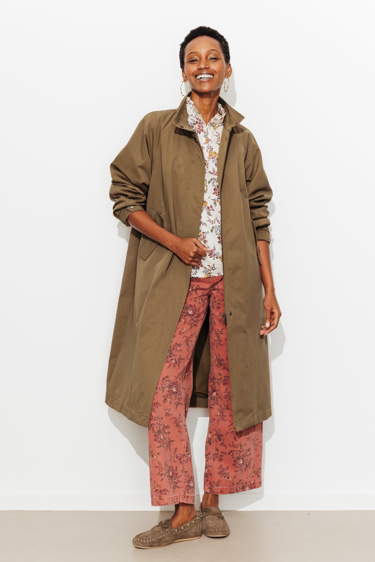 Long drapy trenchcoat - Beige