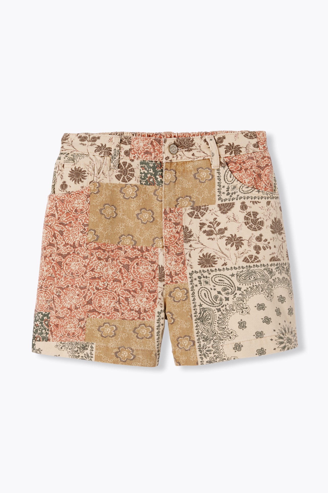 Short patchwork en toile Femme