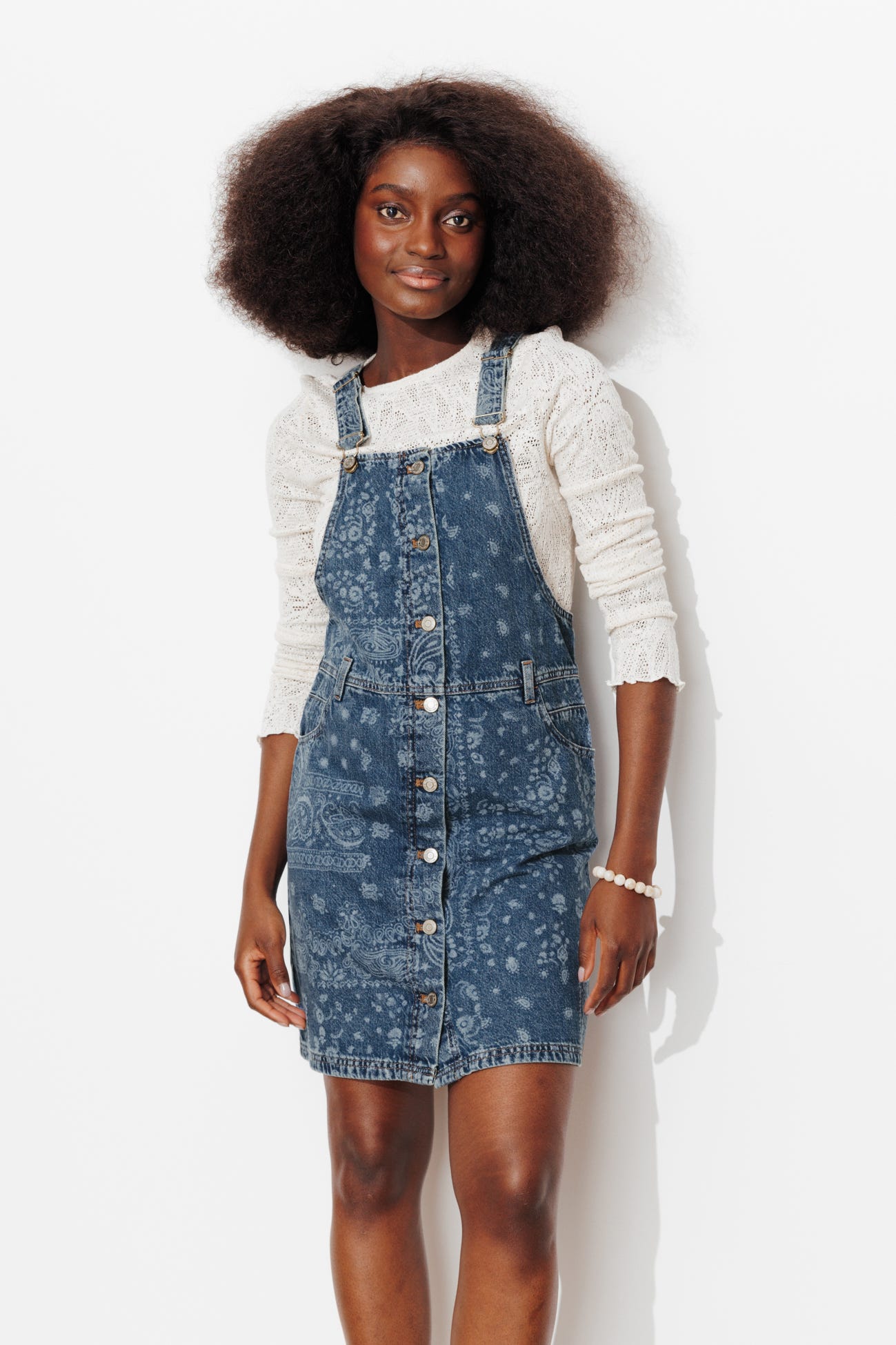 Denim faded pattern dress