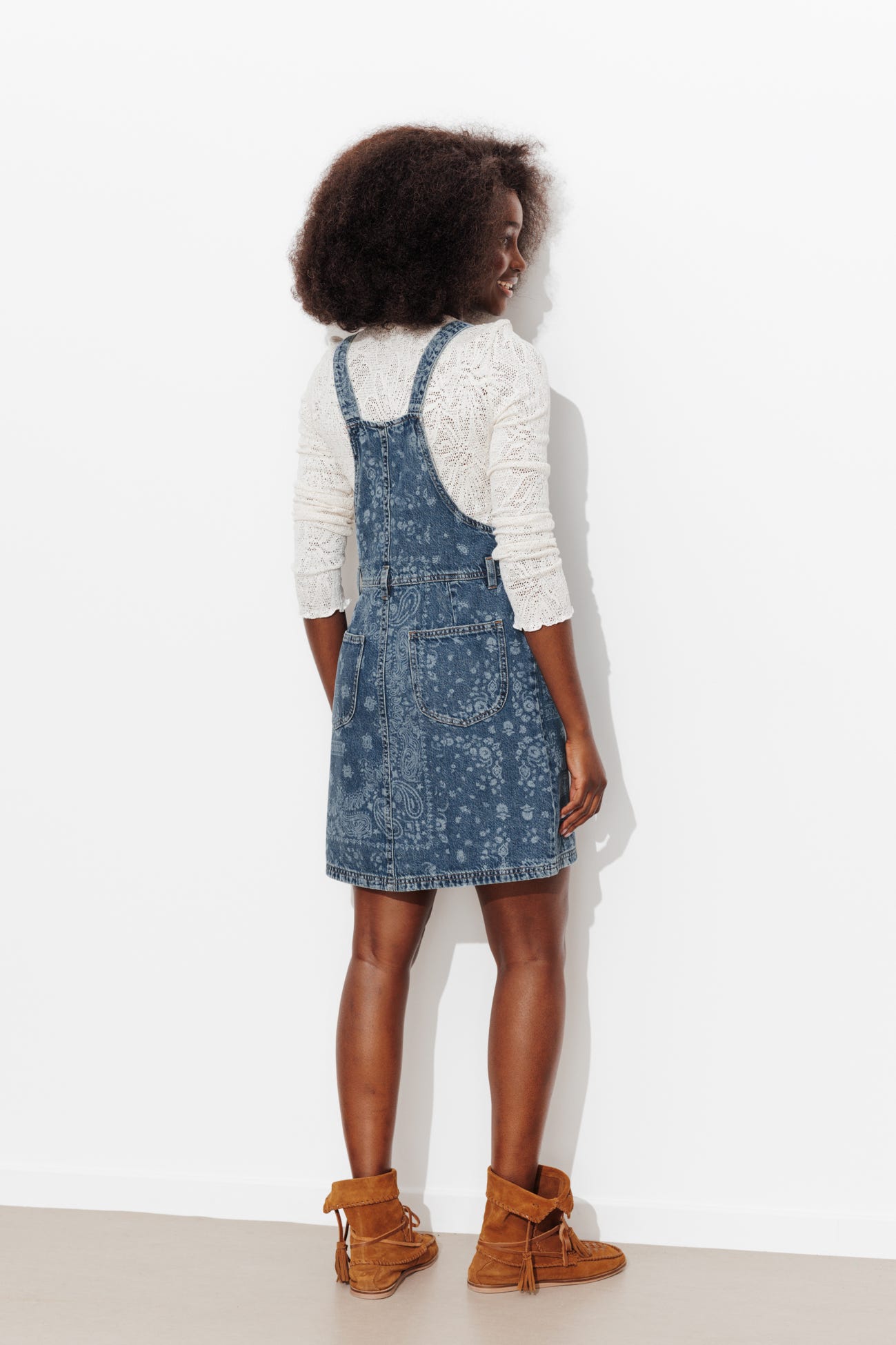Denim faded pattern dress