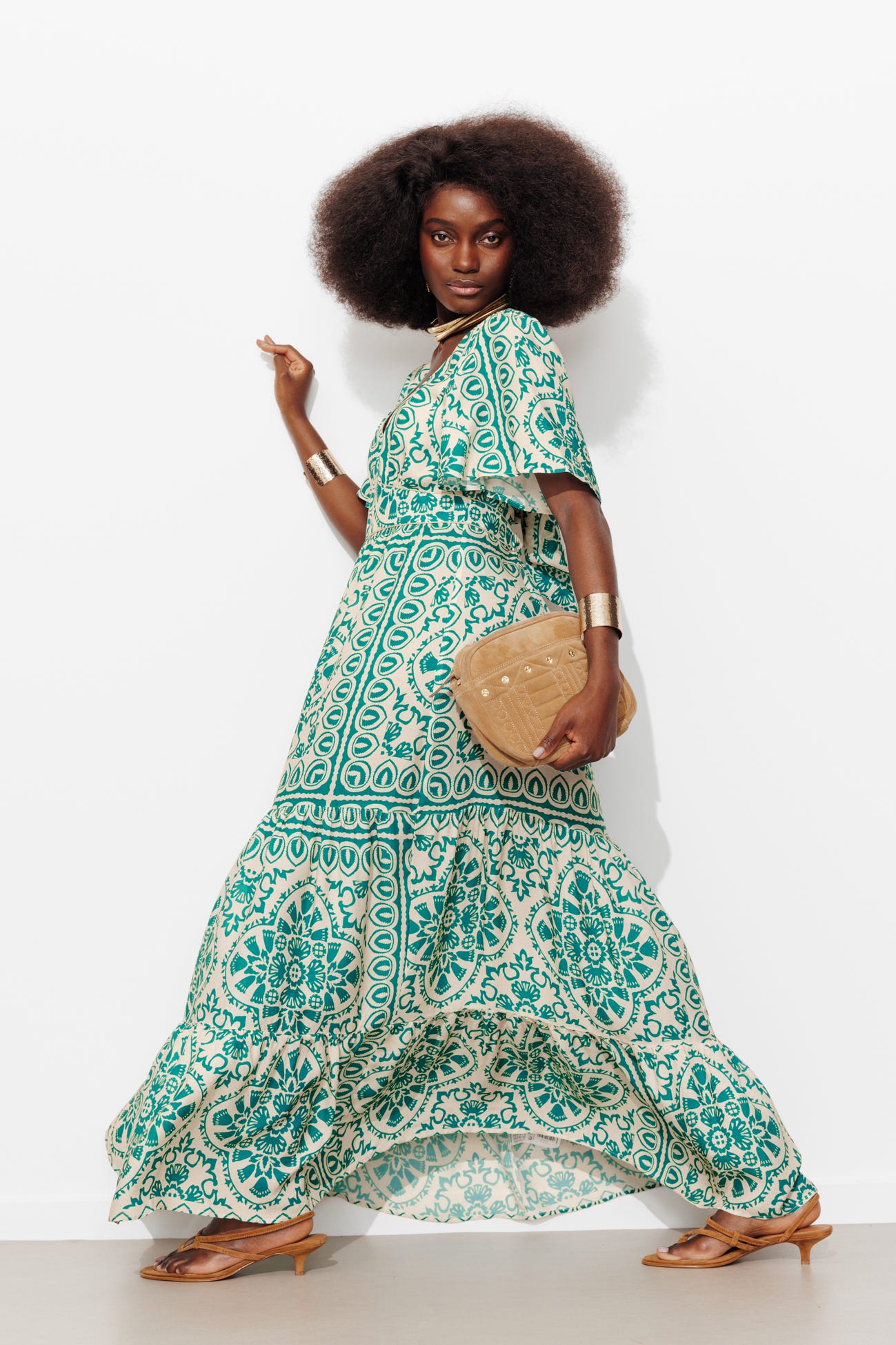 Robe imprimée décolleté dos