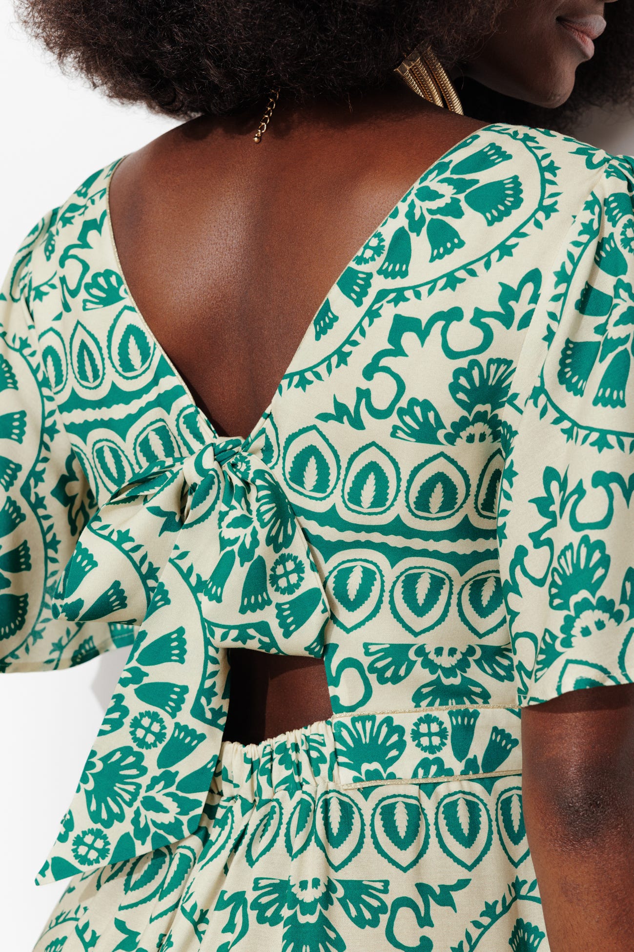 Robe imprimée décolleté dos