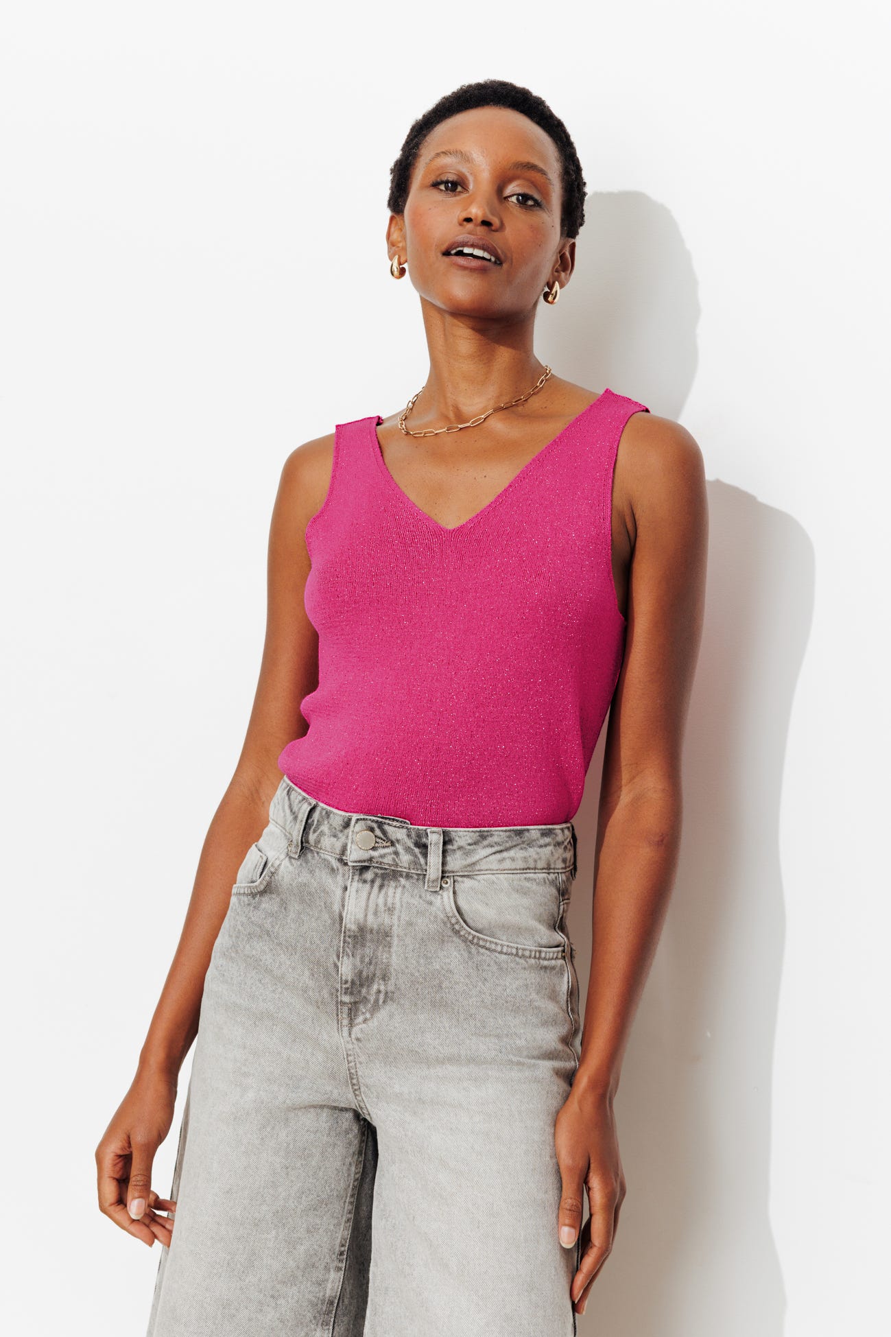 Pull-débardeur pailleté Femme