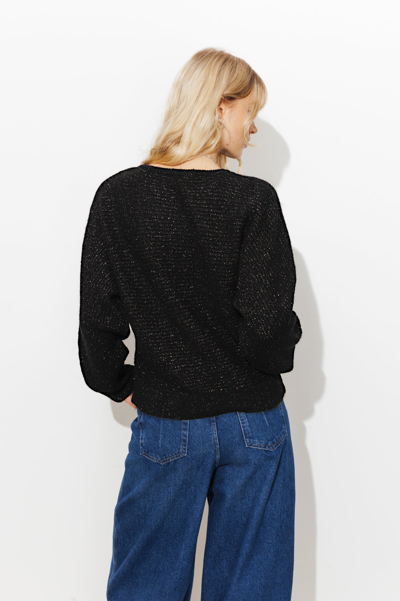 Pull oversize irisé Femme - Noir
