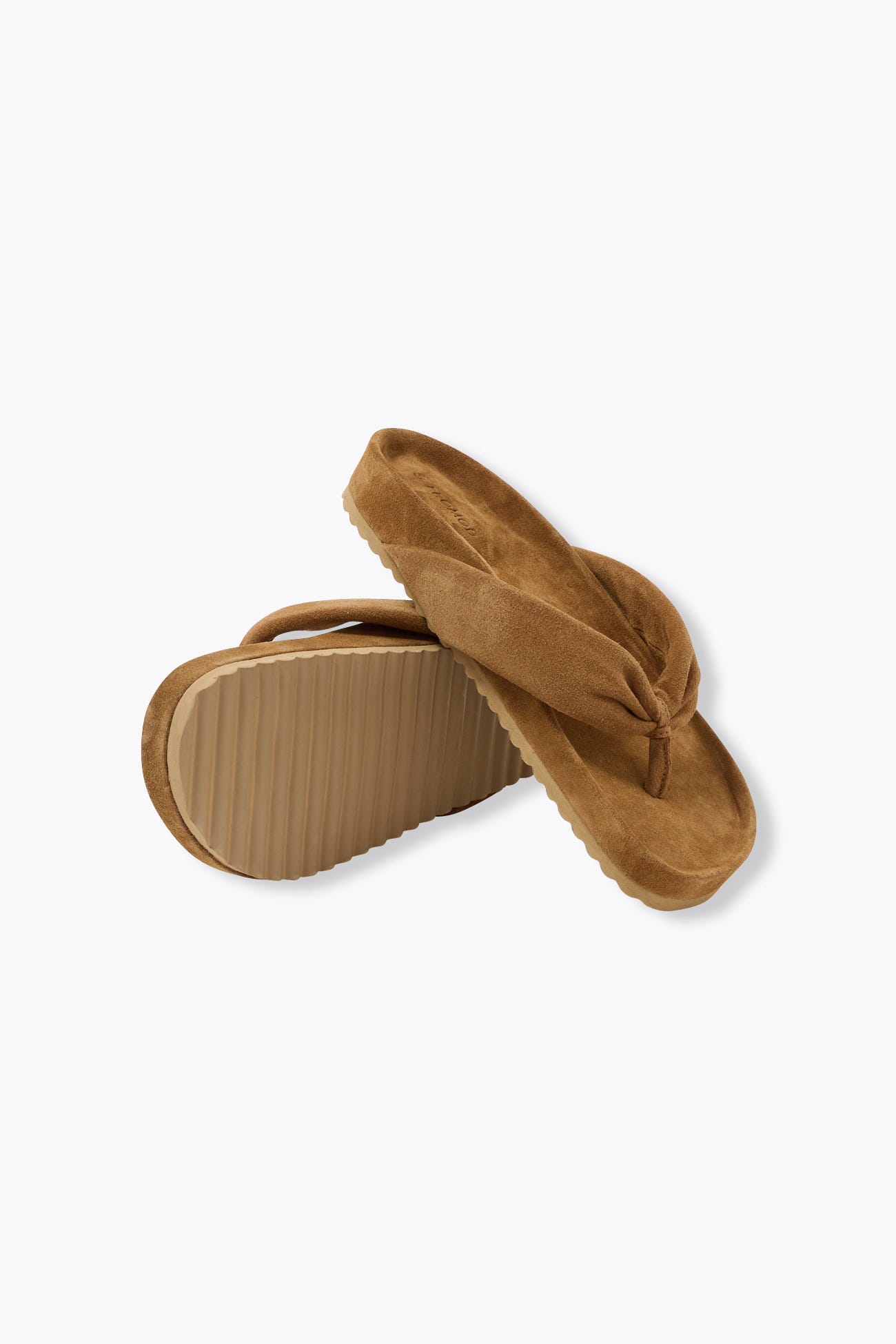 Tongs en cuir suédé Femme