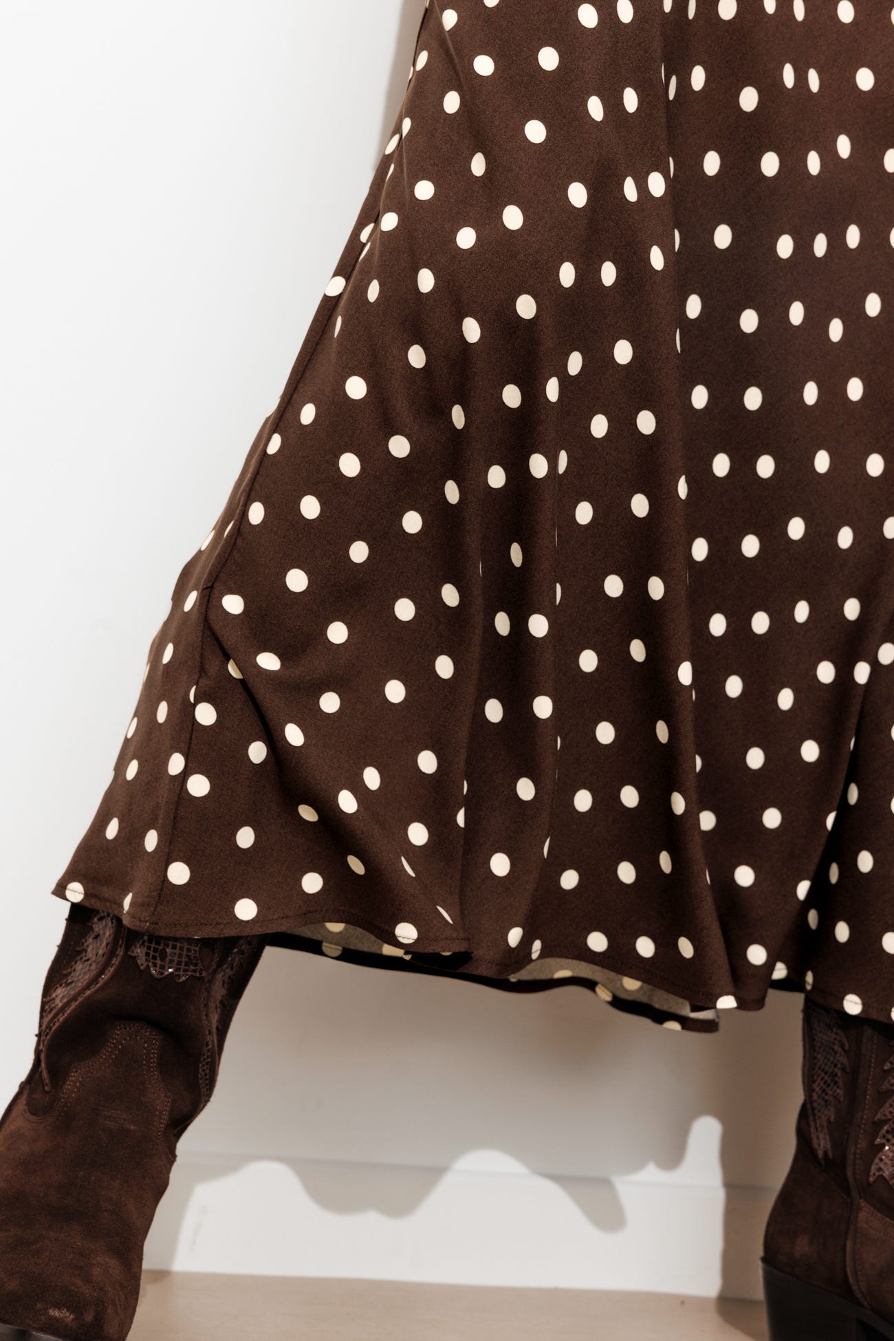 Flared dotted skirt