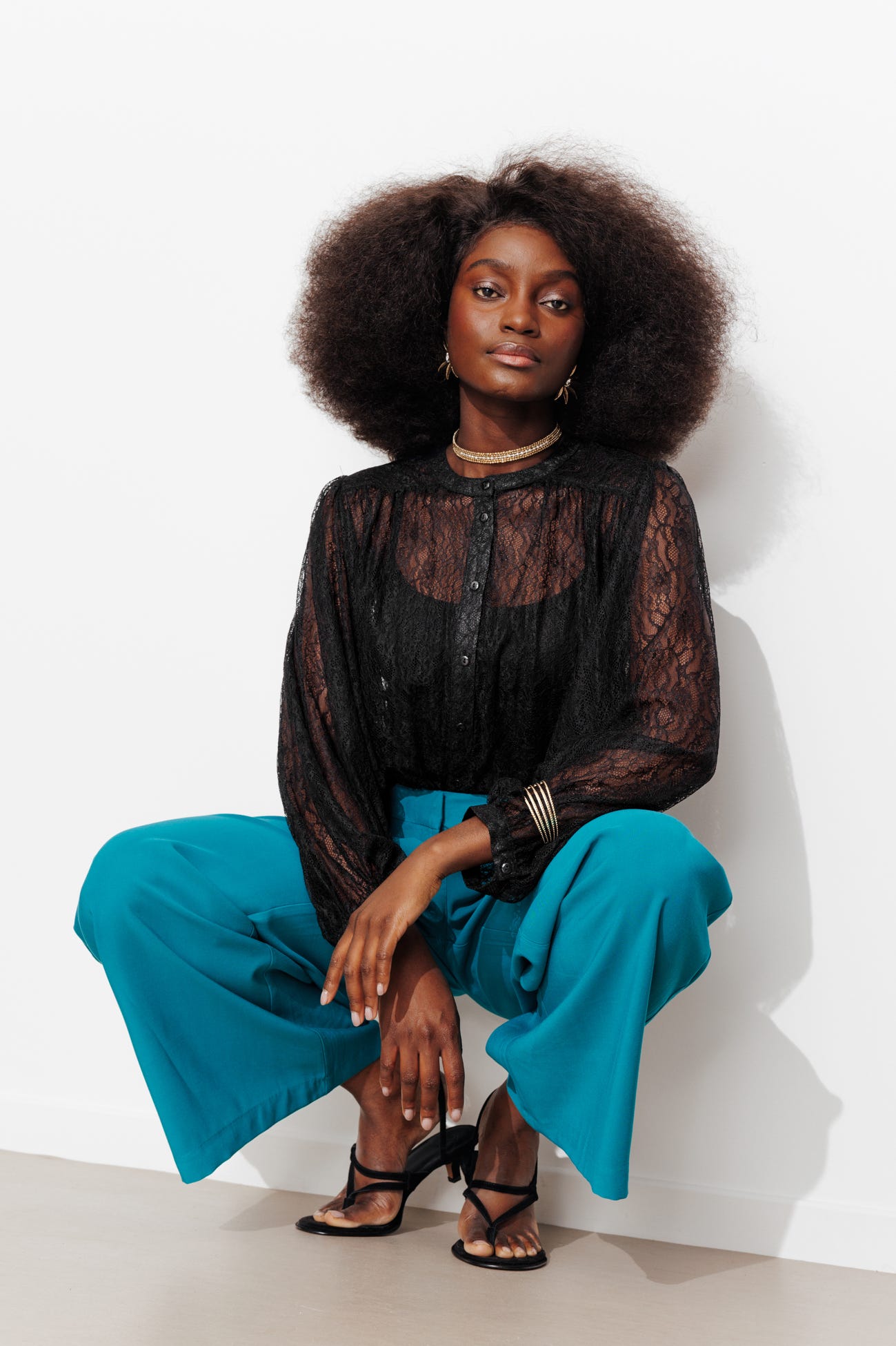 Camisa oversize de encaje