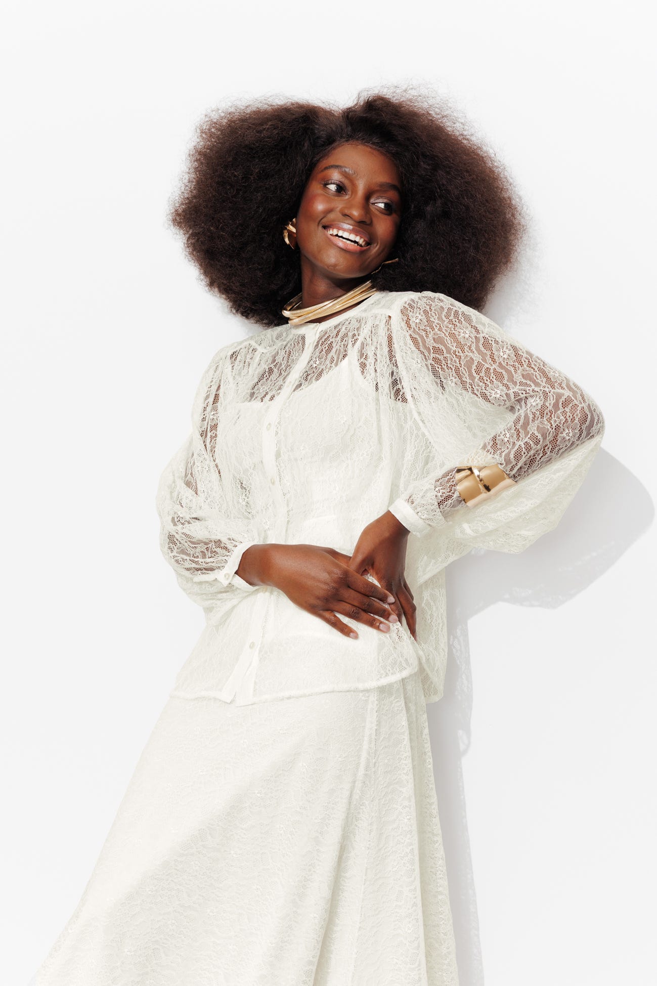 Camisa oversize de encaje