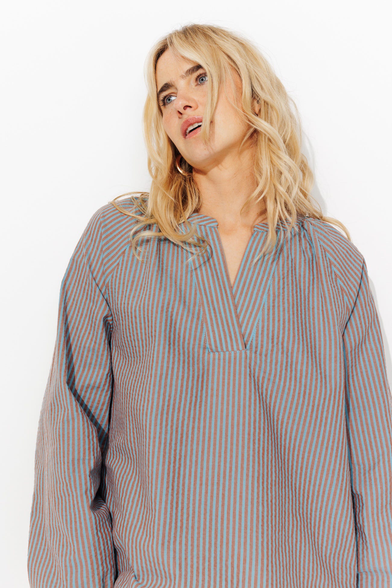 Blusa a righe bicolore