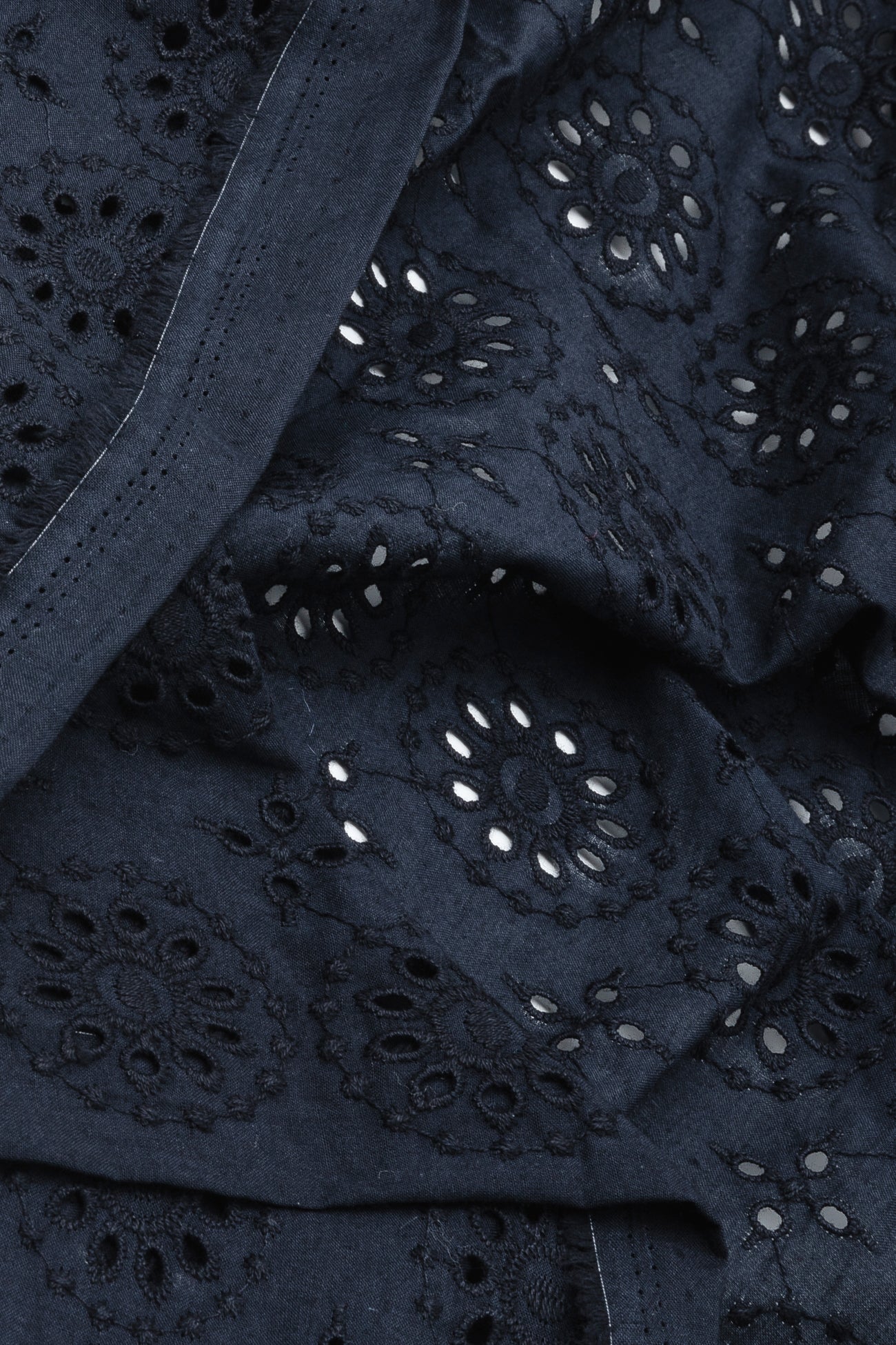 3m Broderie Anglaise Fabric Navy Blue