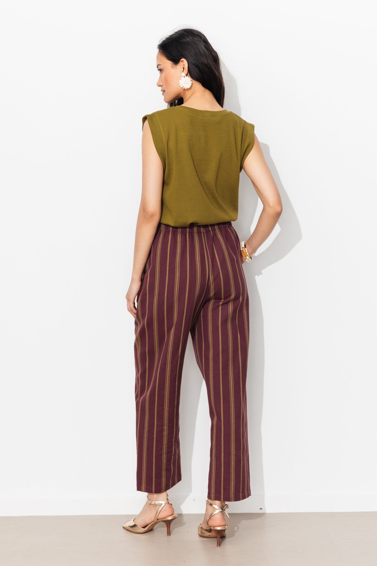 T-shirt en jersey côtelé Femme