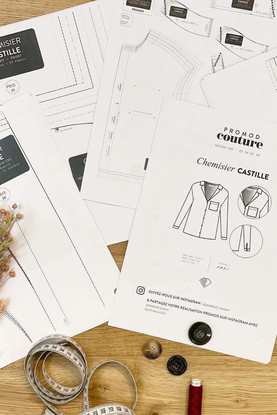 Patron PDF chemisier CASTILLE