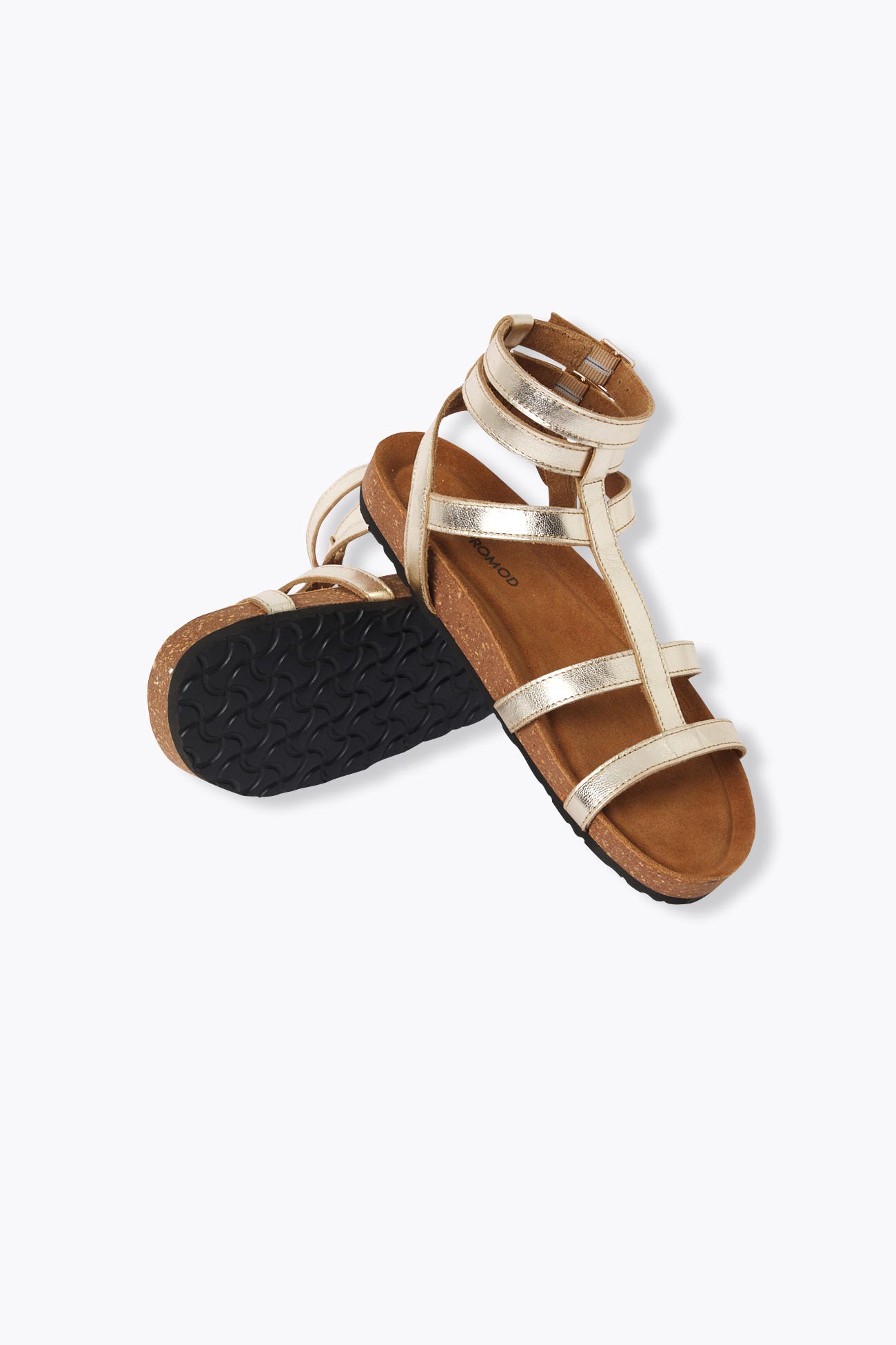 Sandales en cuir irisé Femme