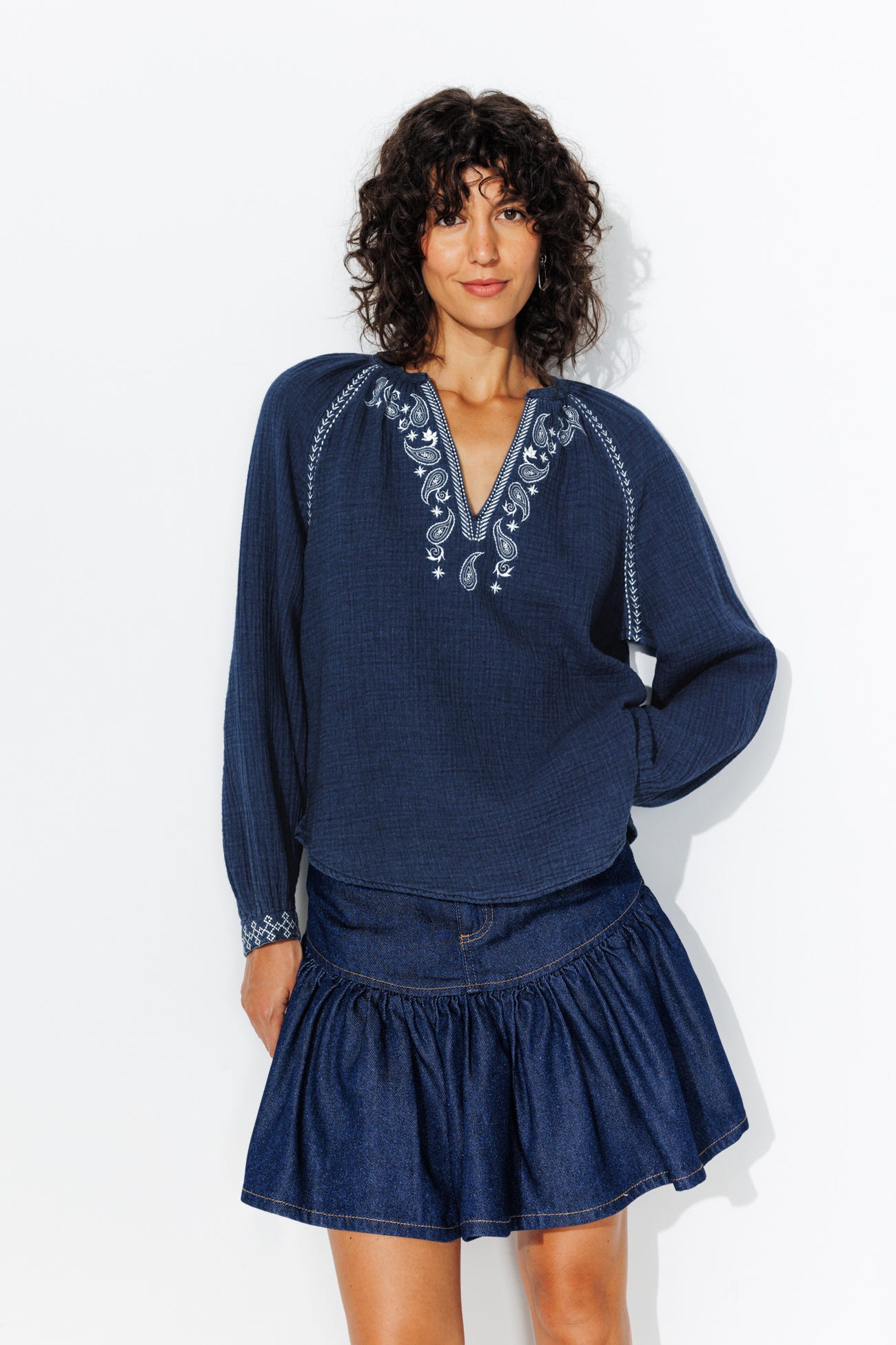 GINGER blouse folk brodée