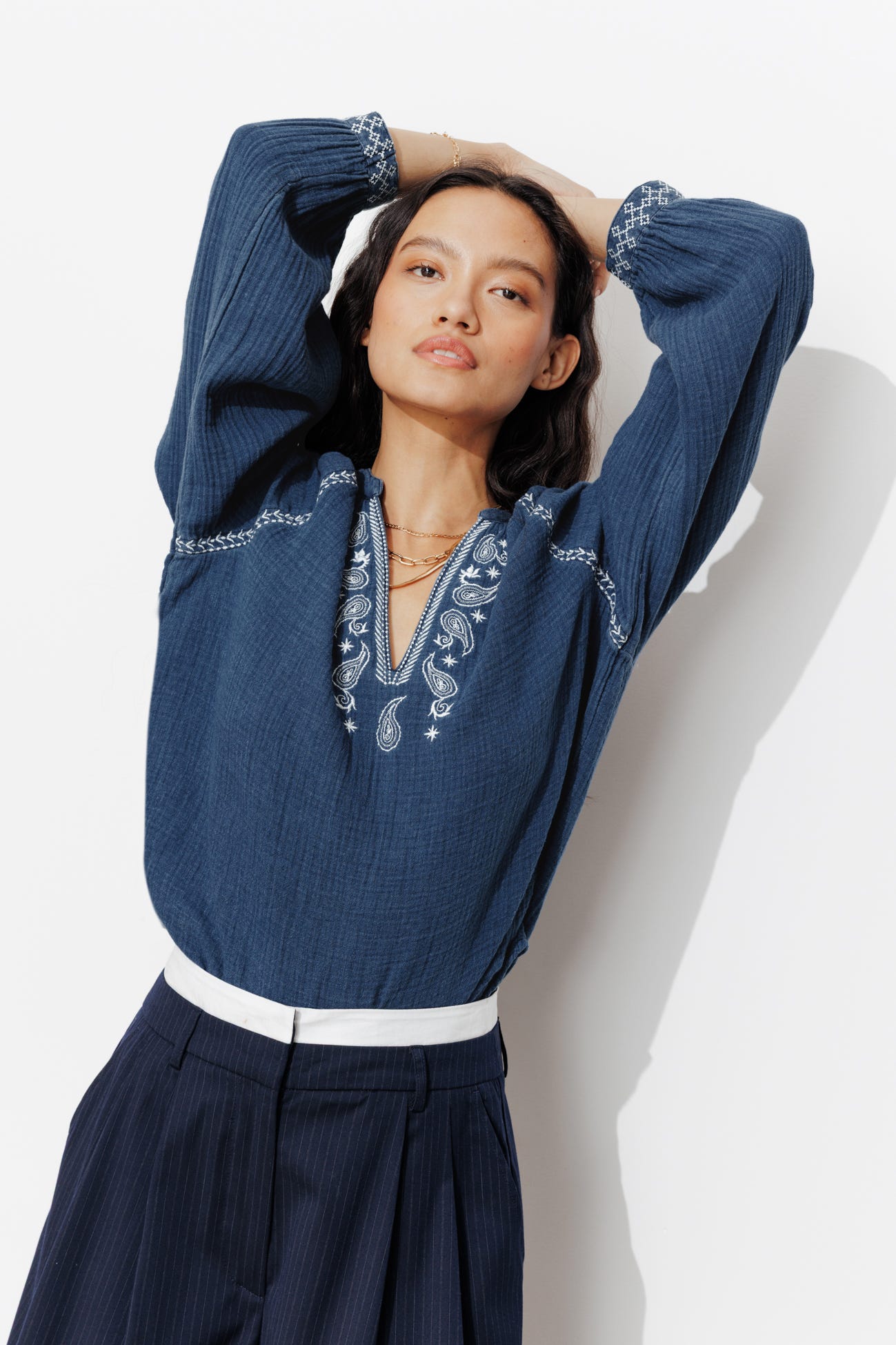 Blusa folk ricamata GINGER