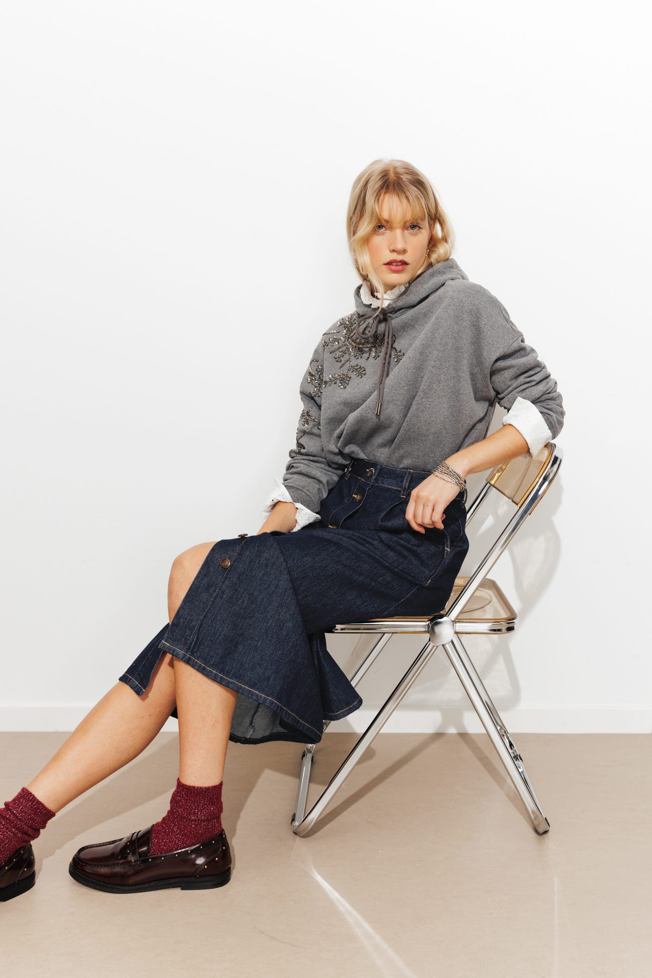 Jupe en jean brut Femme