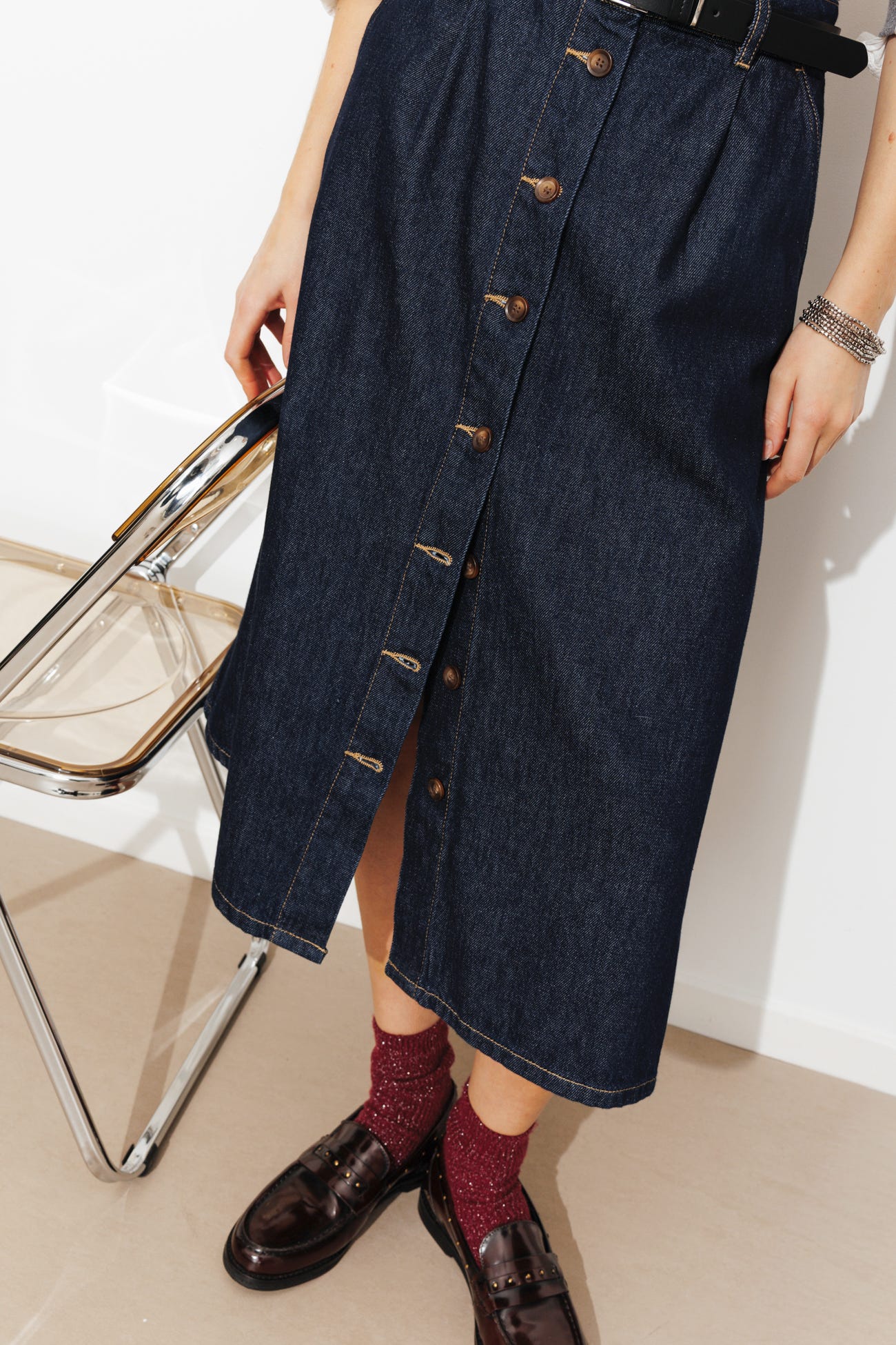 Jupe en jean brut Femme