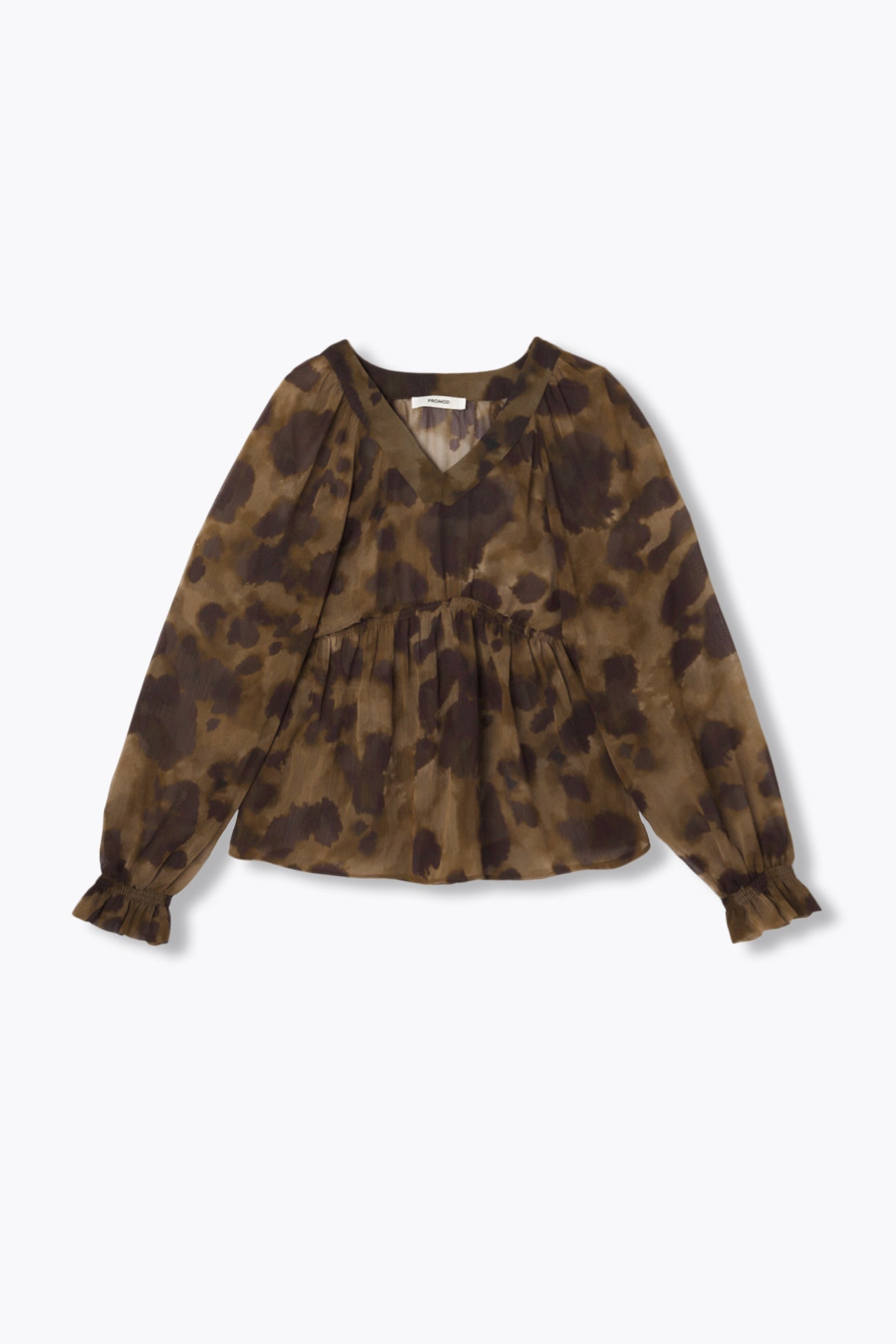 Blouse en voile imprimé Femme - Imprimé kaki