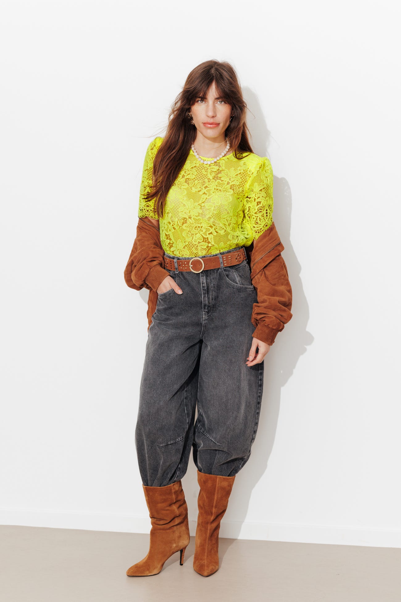 Chemise en guipure recto verso