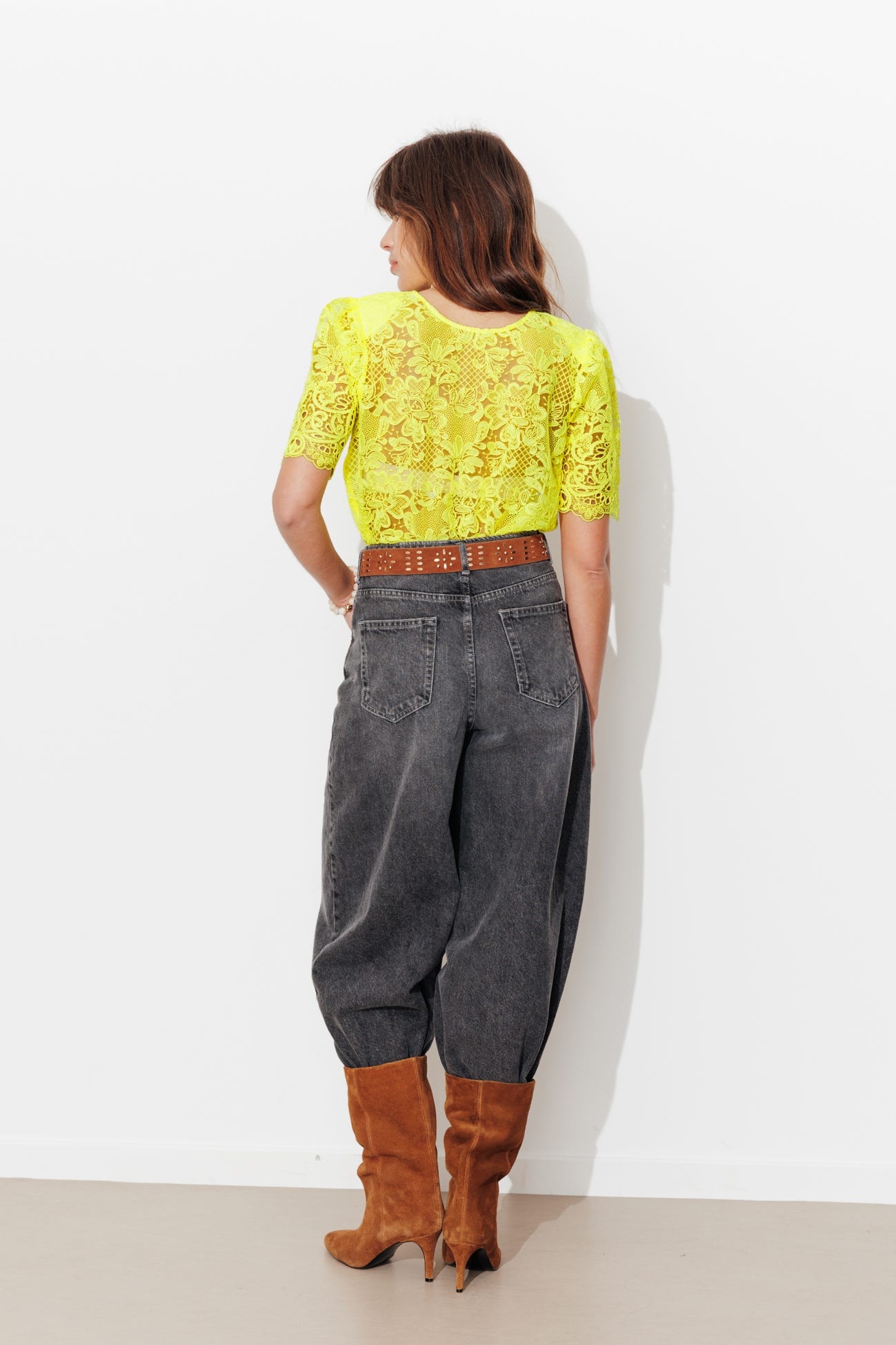 Chemise en guipure recto verso